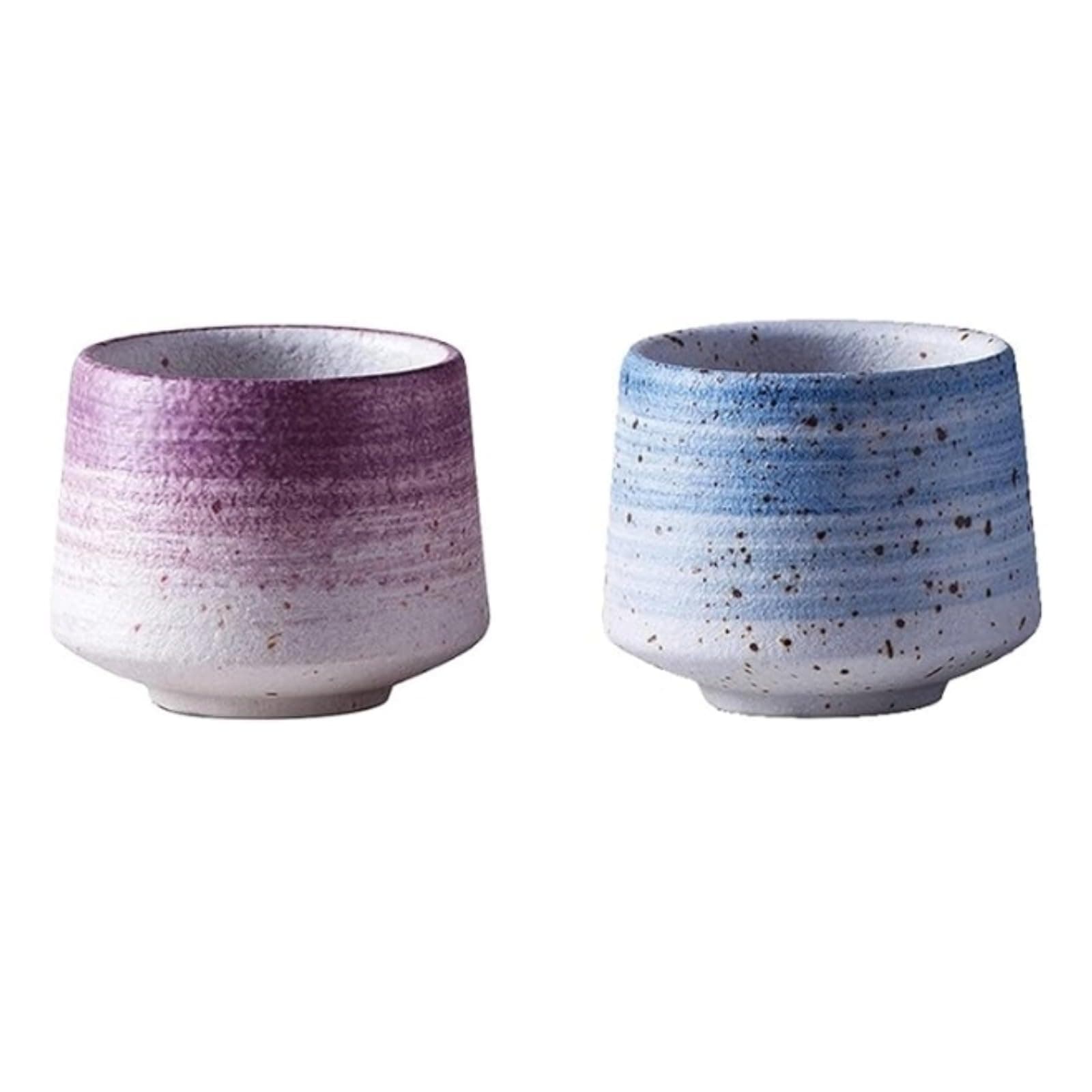 2 Pack Coffee Cup Set Tea Cup Espresso Cup Latte 190ml Blue and Purple (Blue/Purple)