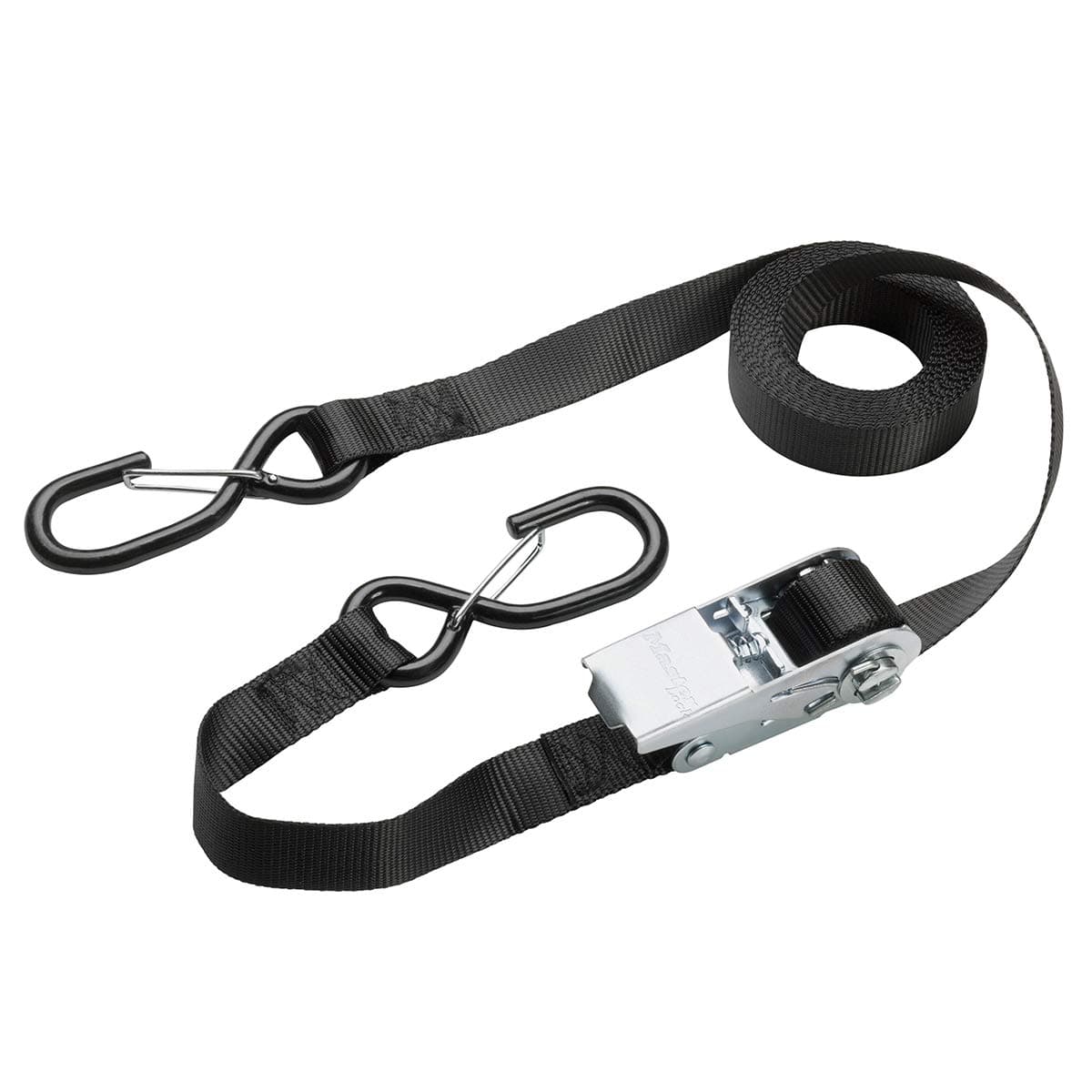Master Lock Certified Ratchet Strap with S Hook, Black, 5 m