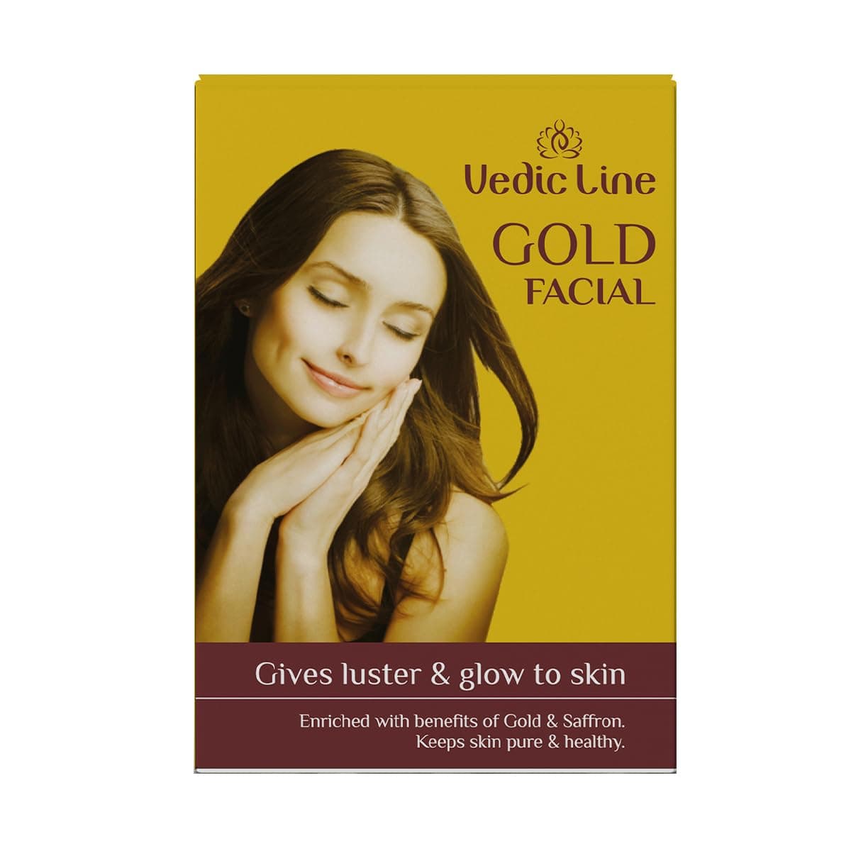 Vedic Line Gold Facial Kit Beautiful Golden Glowing Brightening Skin with Saf...