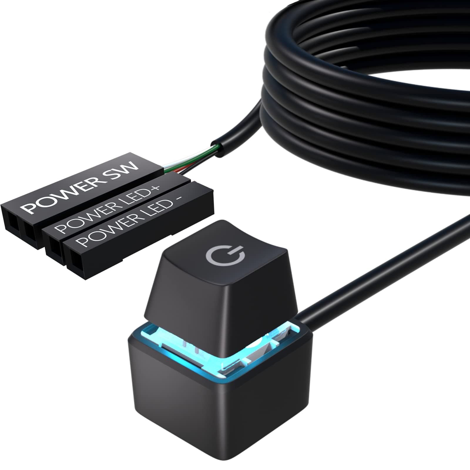 Oddtone Desktop Computer Power Switch Power Control Adapter Cable 65 Inch Power Button External PC ATX Desktop Computer Case Motherboard
