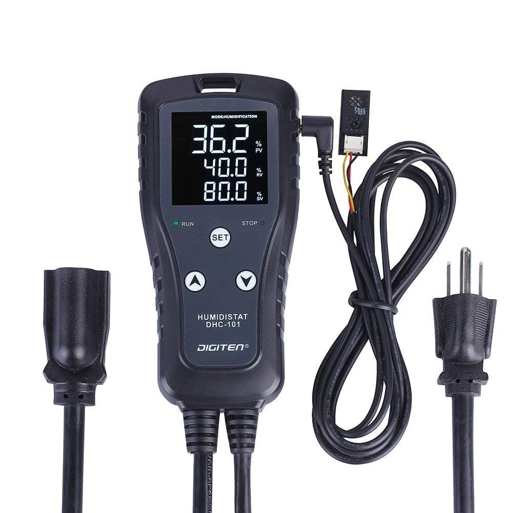 Digital Humidity Controller Humidistat Pre-Wired Plug Simple-Stage AC 110V -240V with High Accuracy Humidity Sensor for Dehumidifier Humidifier Reptiles Greenhouse Exhaust Fan Fermentation