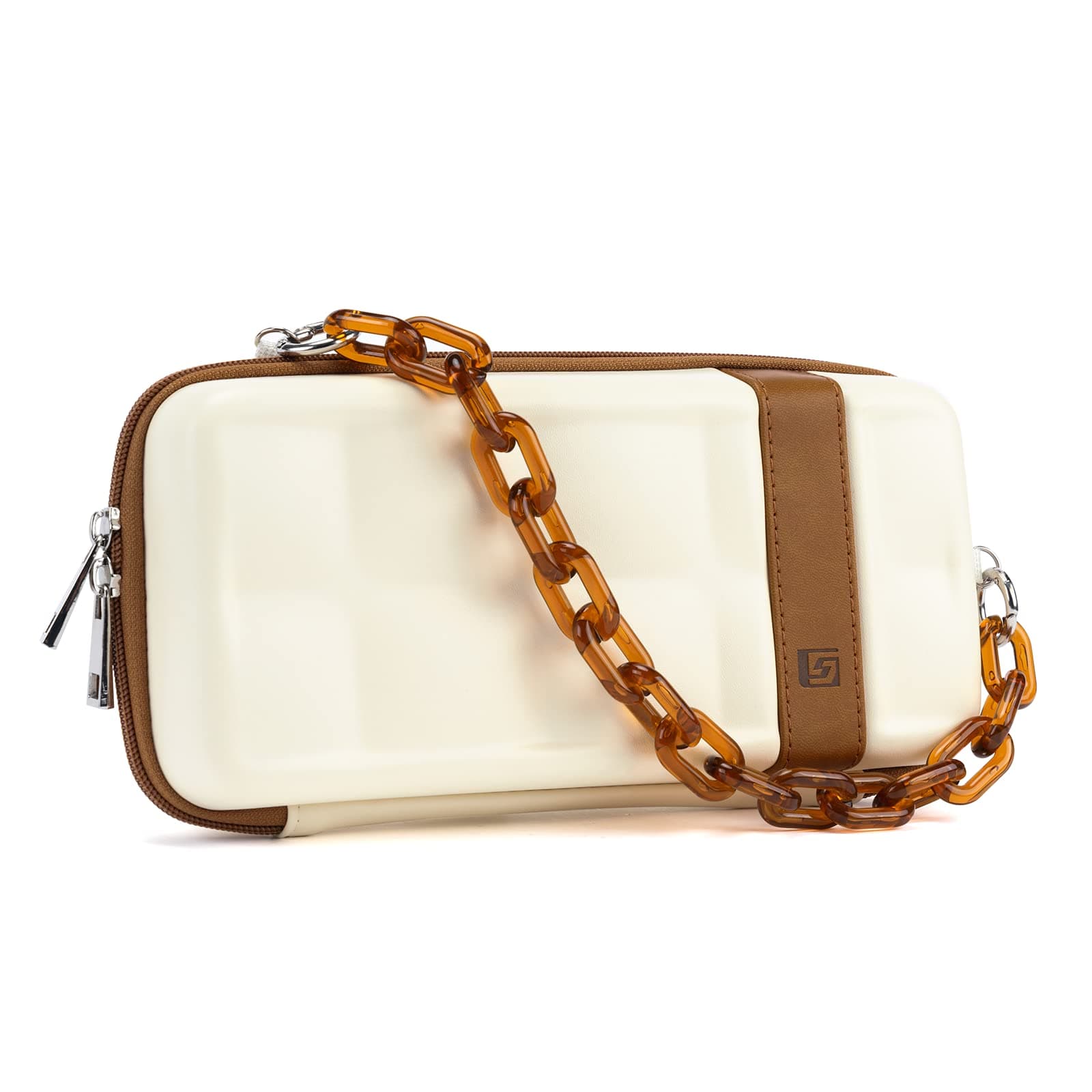 GeekShare Vintage Carry Case Compatible with Switch/OLED, Portable Hardshell Slim Travel Bag fit Switch Console & Game Accessories with Acrylic Strap