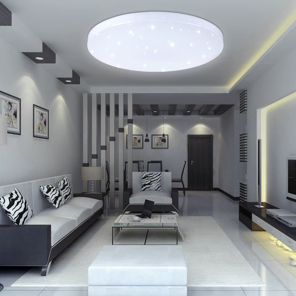 VINGO®16W LED ceiling light Starlight Modern round bathroom ceiling light, 1600lm luminous flux [Energy Class A++]