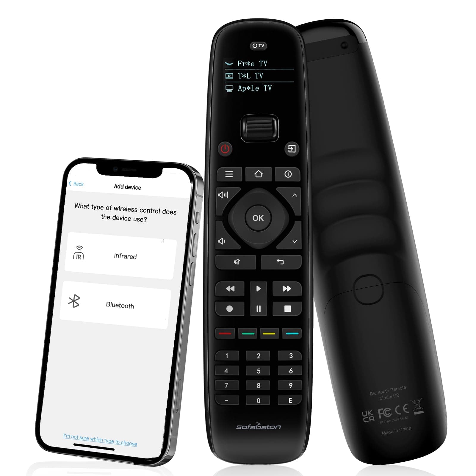 U2 Universal Remote (with Backlight), All-in-One Smart Universal Remote Control with Customized APP for TV/Soundbar/DVD/Blu-ray/Projector and More, Macro Buttons & Extended Infrared Range
