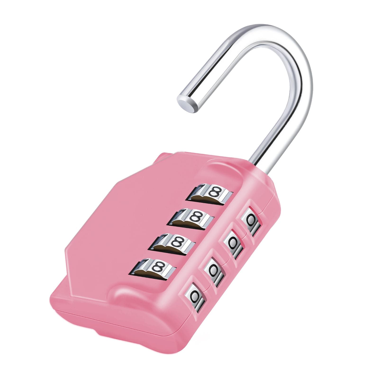 ZHEGE 4-Digit Combination Lock with Resettable Code, Weatherproof Heavy Duty Padlock for School Lockers, Gym, Gates, Fence, Shed & Garage Door - Outdoor Secure Lock (Pink)