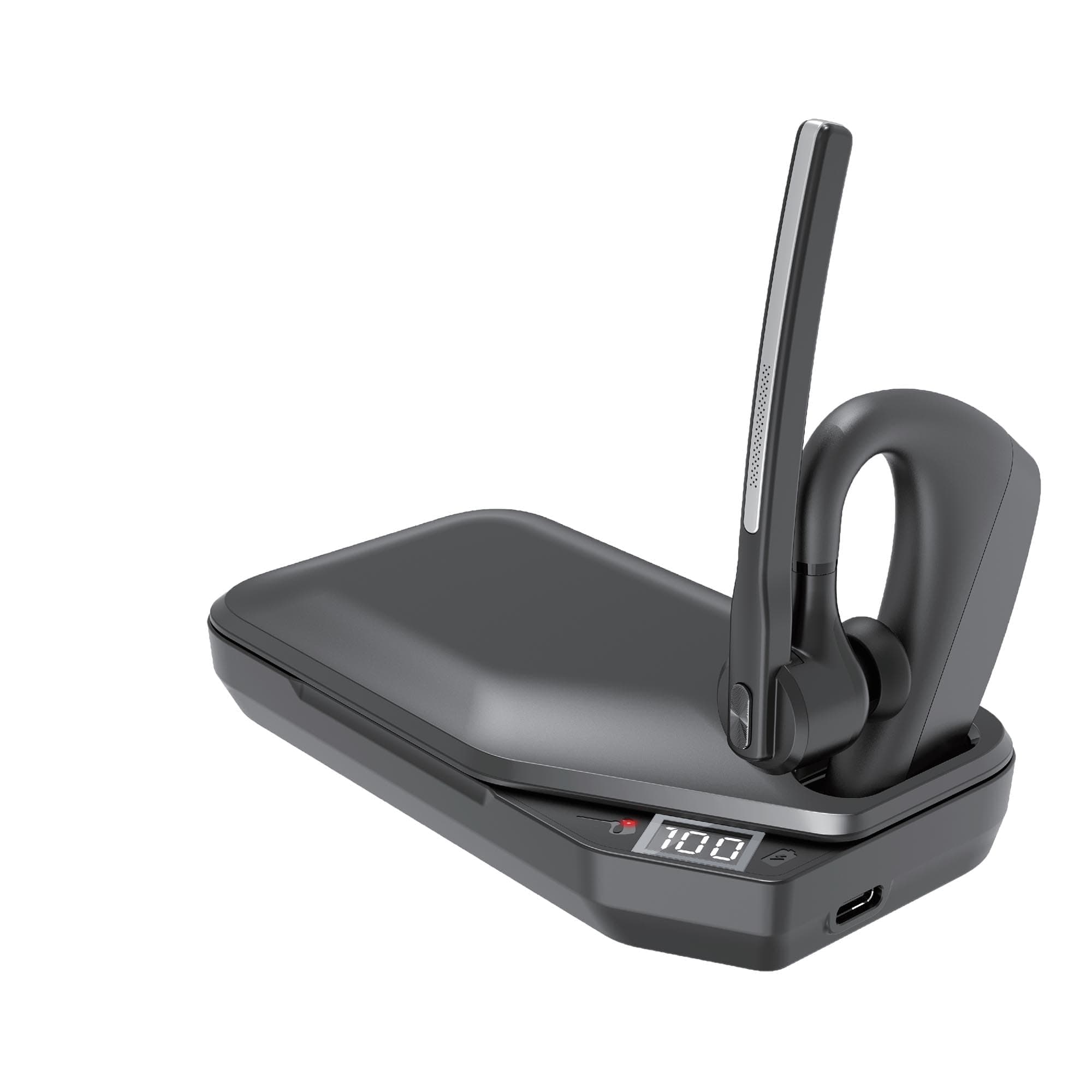 Bluetooth Headset V5.2 Wireless Bluetooth Earpiece with 750mAH Charging Case 80Hrs Talktime Wireless Headset with CVC8.0 Dual Mic Noise Canceling for iPhone Cellphone Trucker Work