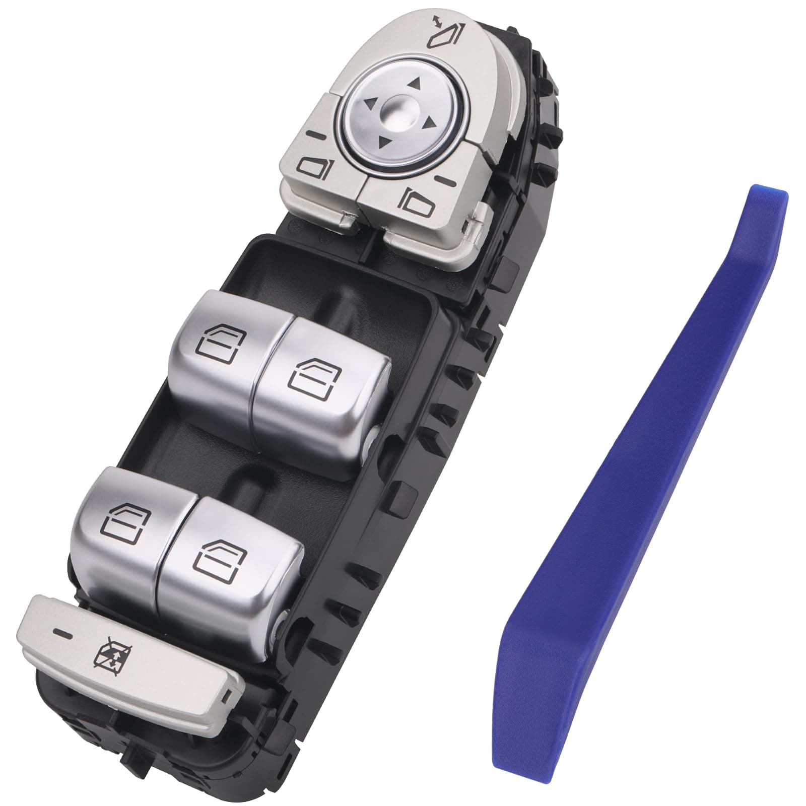 Obaee Master Power Window Switch Front Driver Side Compatible with Mercedes-Benz C300, C350e, C43 AMG, C63 AMG, C63 AMG S, GLC300, GLC43 AMG 2015-2018, Replace A2059056811, 2059056811, Black-Color