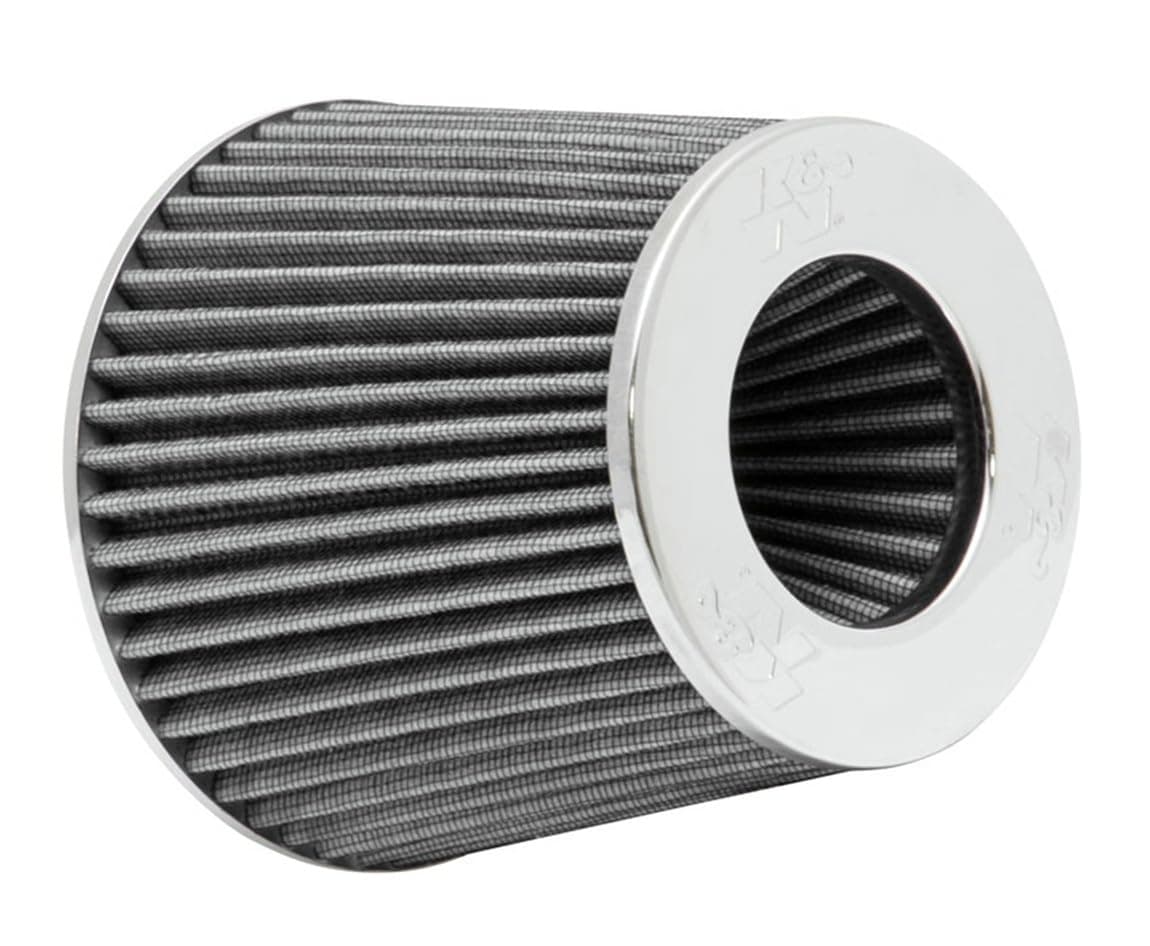 Universal Clamp-On Air Filter: High Performance, Premium, Washable, Replacement Filter: Flange Diameter: 4 In, Filter Height: 5.5 In, Flange Length: 1.125 In, Shape: Round Tapered, RG-1001WT
