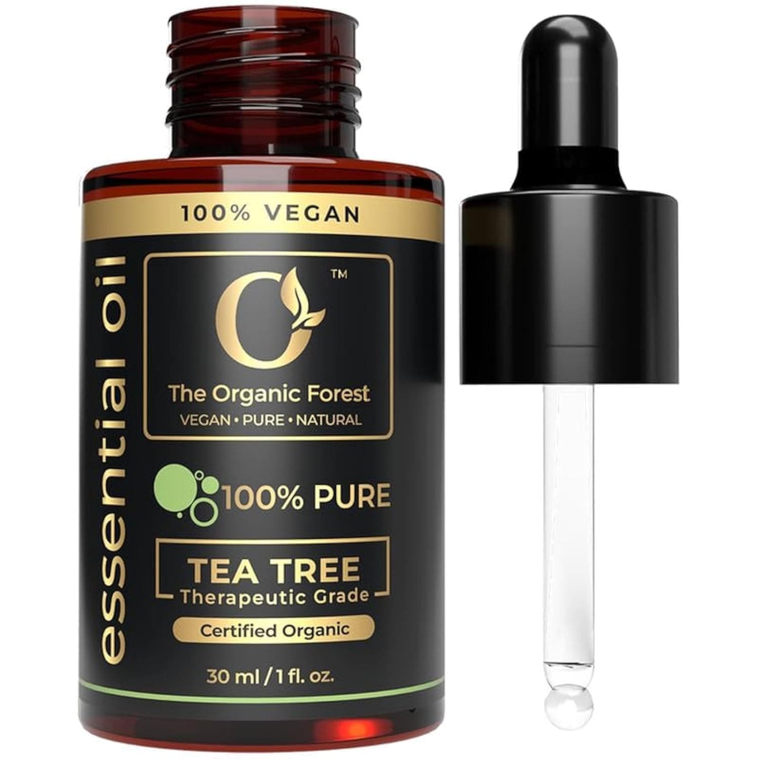 100% Plant Based Tea Tree Oil - Organic Tea Tree Essential Oil for Hair, Skin, Nails & Face Acne - Therapeutic Grade Essential Oil for Aromatherapy