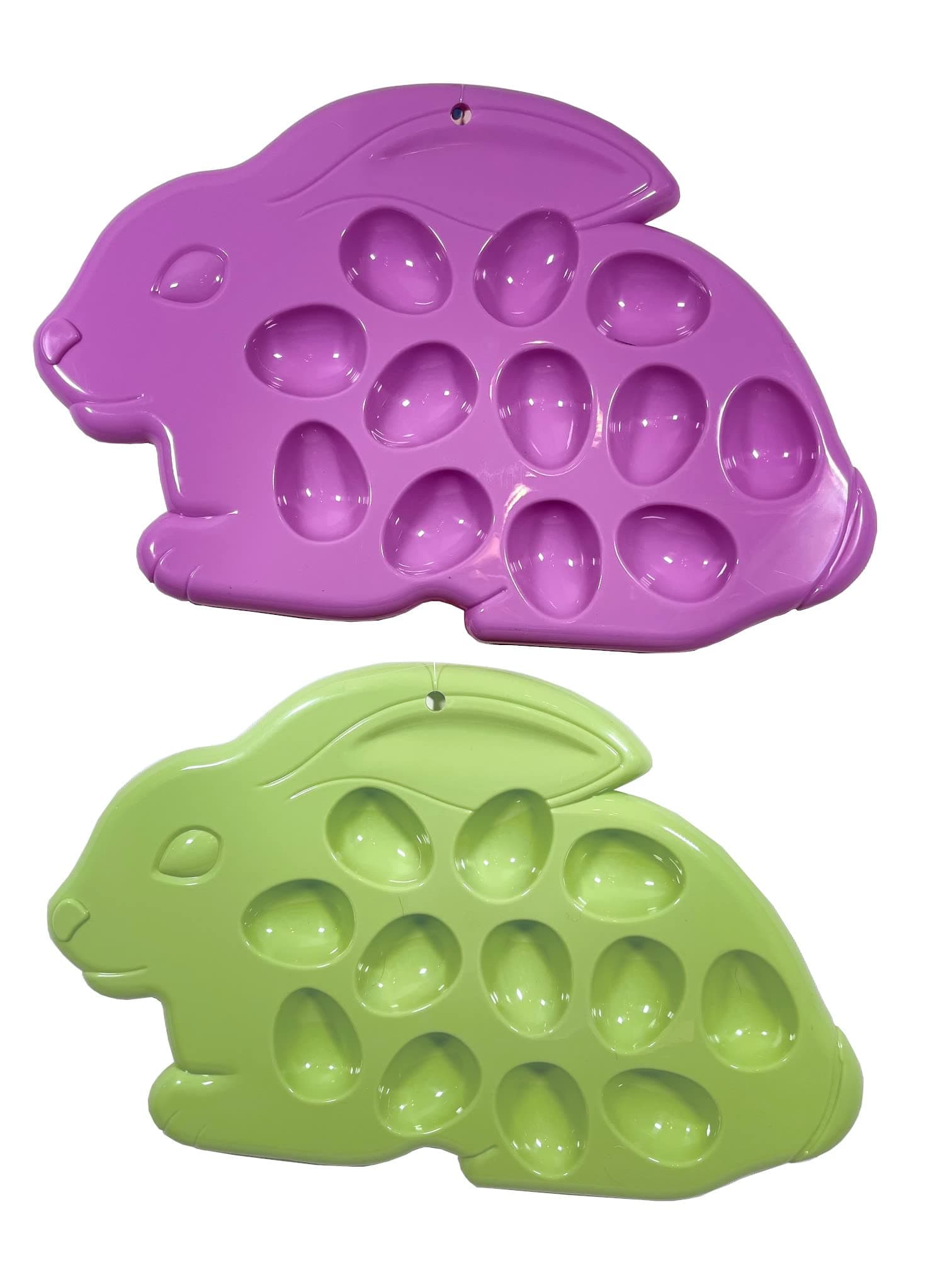 Easter Egg Holder Bunny Plate Set 2 Hold 24 Eggs New