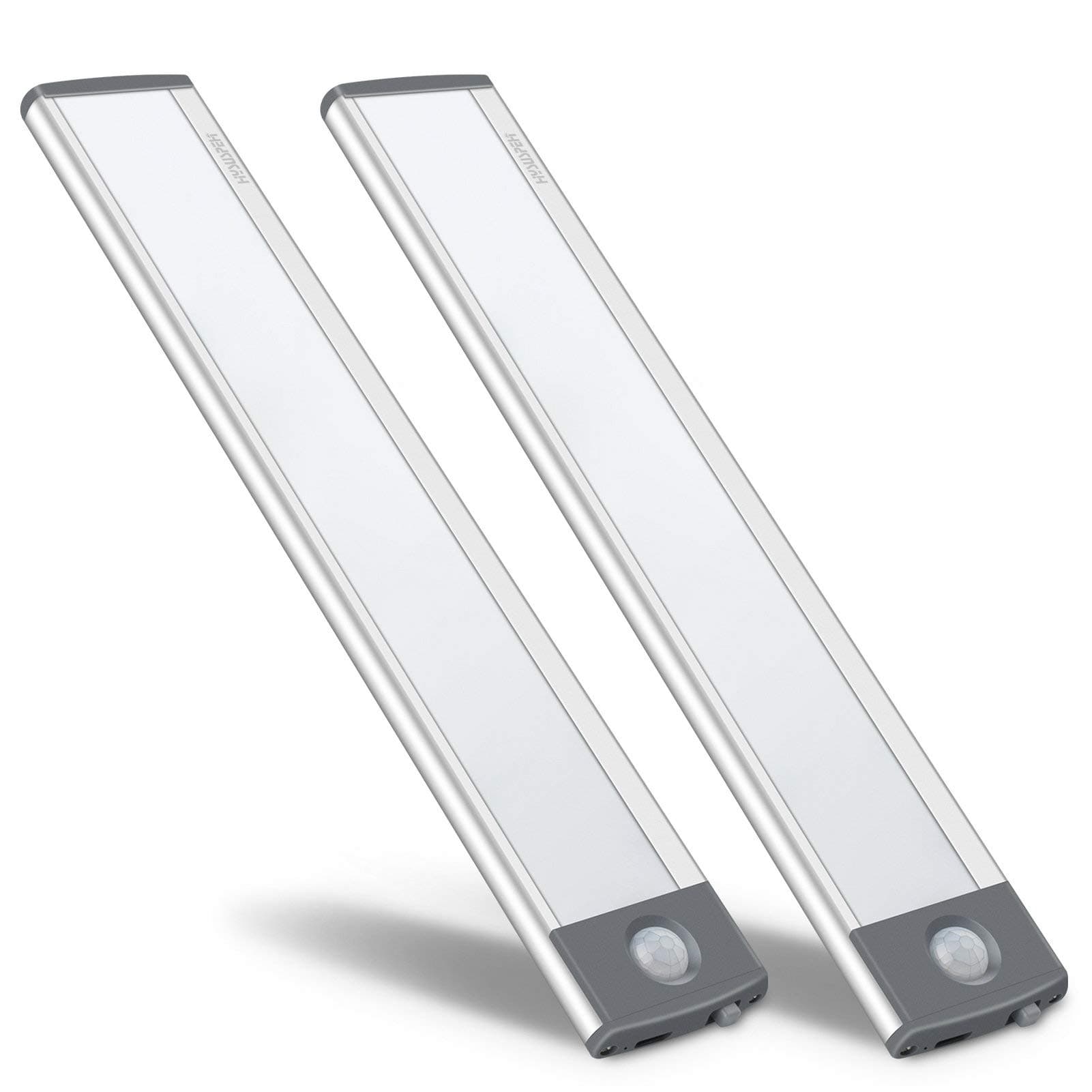 Motion Sensor Cabinet Light, 30-LED Under Counter Closet Lighting,Wireless USB Rechargeable Kitchen Night Lights,Battery Powered Operated Light,Uniform Light for Wardrobe,Closets,Cupboard(2 Pack)