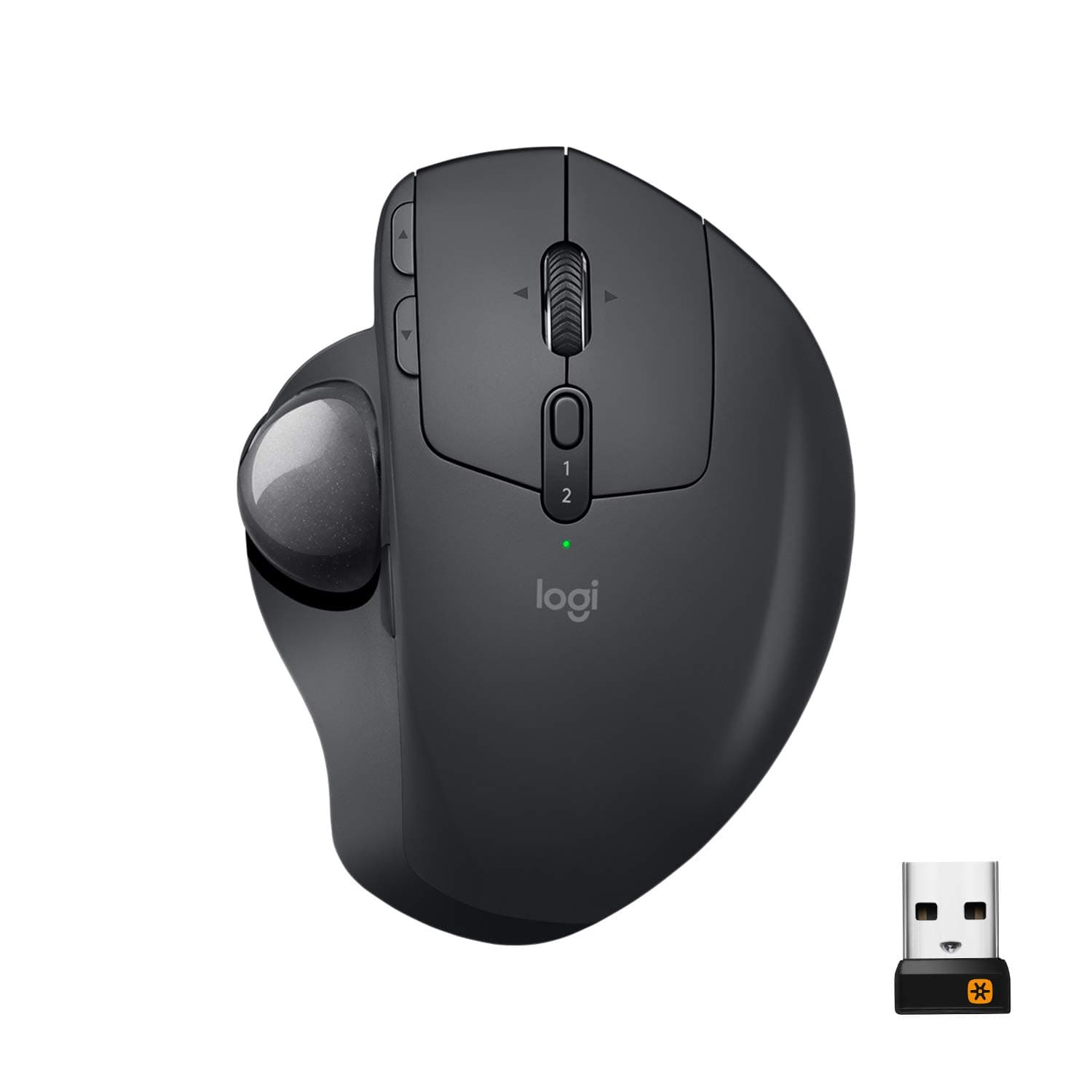 Logitech MX Ergo Wireless Trackball Mouse, (Bluetooth or USB), Rechargeable,Color Graphite.