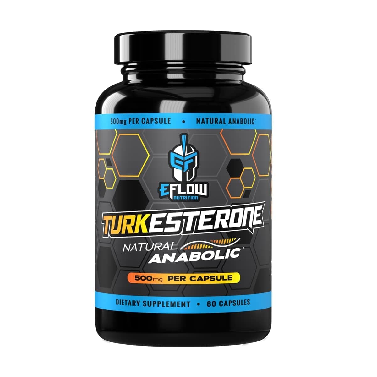 eFlow Nutrition Turkesterone Supplement for Men [Highest Purity] + Cyclodextrin for High Absorption - Increase Stamina, Lean Muscle Growth & Recovery, Boosts Drive - 3rd Party Tested (60 Capsules)