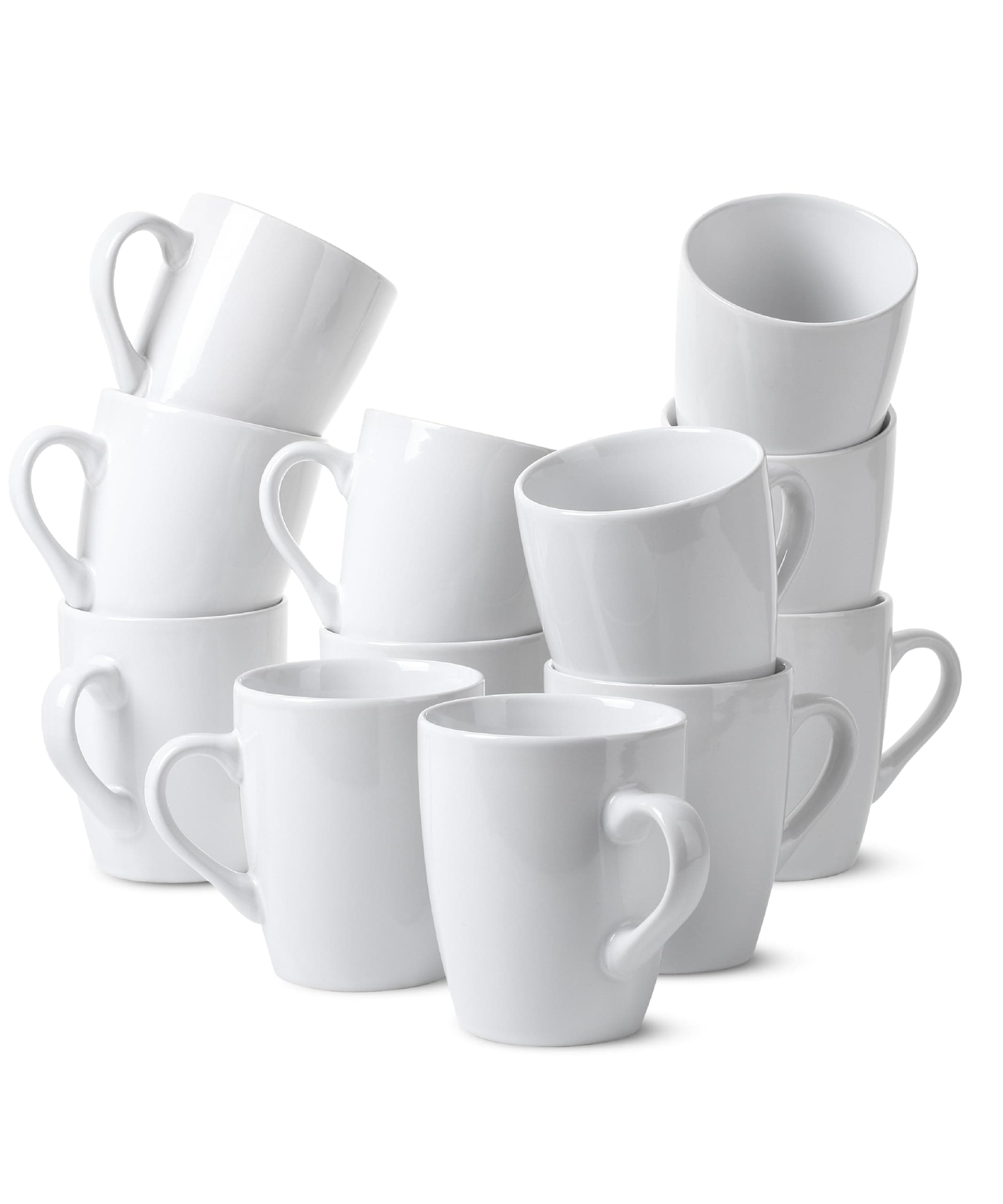 BTaT- White Coffee Mugs, Set of 12, 12oz, Coffee Mug Set