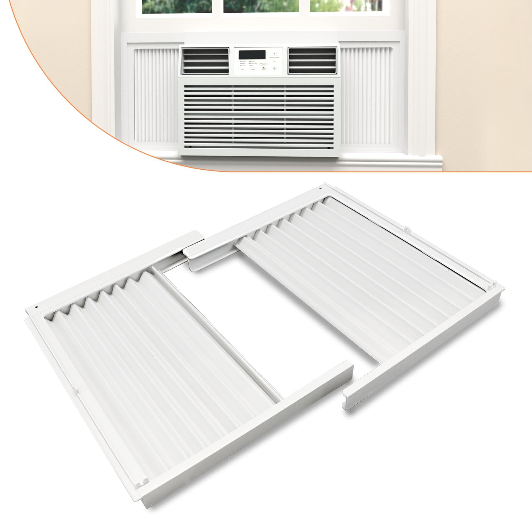 GCGOODS Window Air Conditioner Side Panels with Frame, Adjustable Window AC Side Panel Kit, Universal Fits for 8,000 BTU Window Air Conditioner Units, Window AC Side Panel with Frame