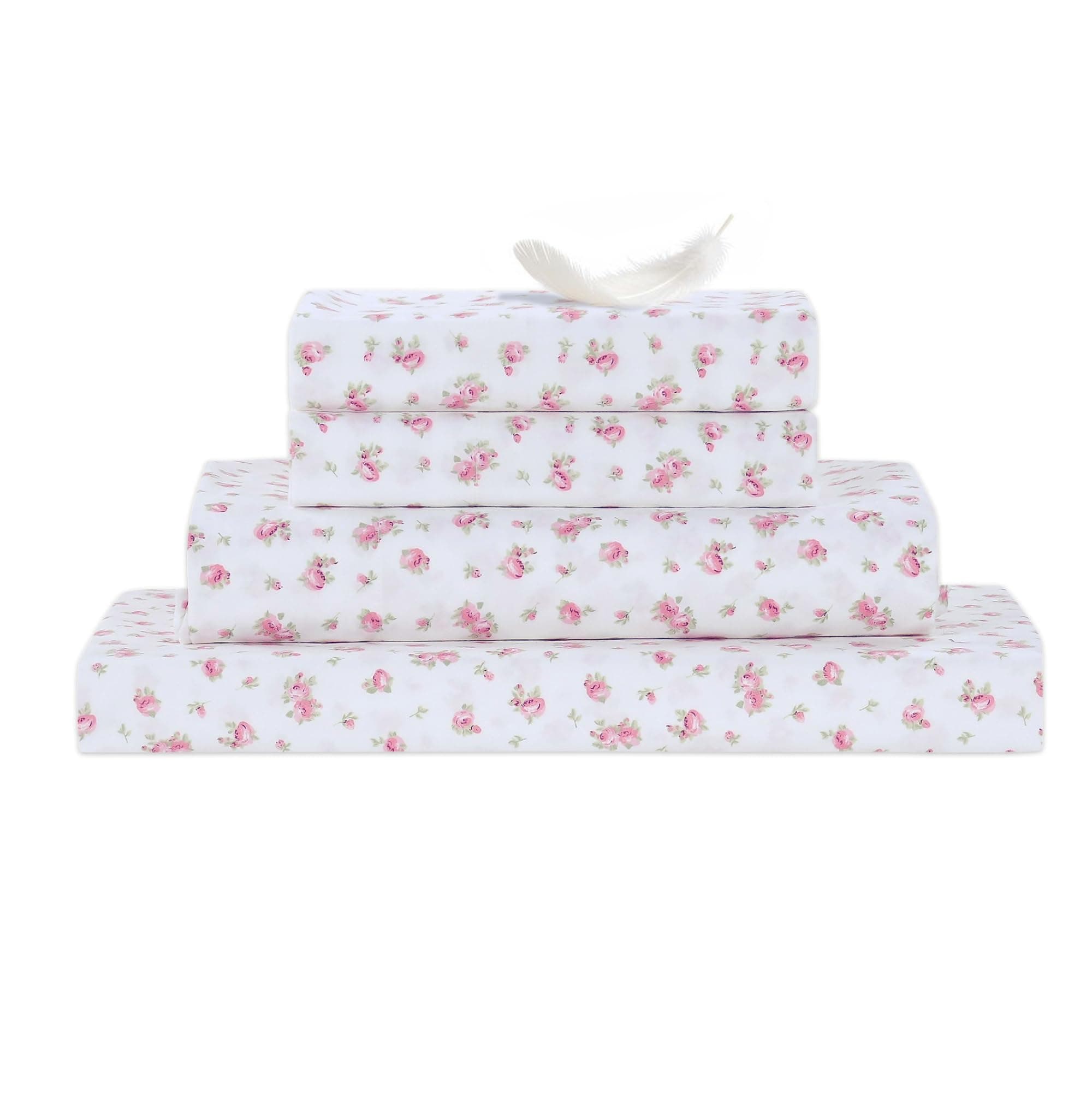 Modern Threads Soft Microfiber Printed Sheets - Luxurious Microfiber Bed Sheets - Includes Flat Sheet, Fitted Sheet with Deep Pockets, & Pillowcases Ivory Queen