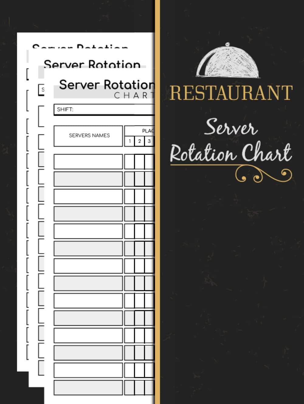 Restaurant Server Rotation Chart: Server Table Rotation Forms Book | Café Waiter Checklist | 8.25x11 Inches ( Balance Server Sections )