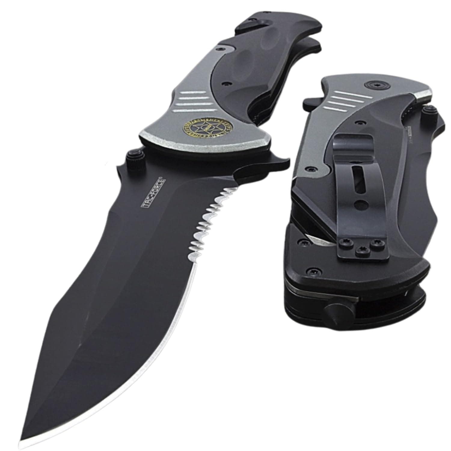 Tac-Force Extra Large Grey 10.5" Folding Blade Assisted Open Pocket Knife