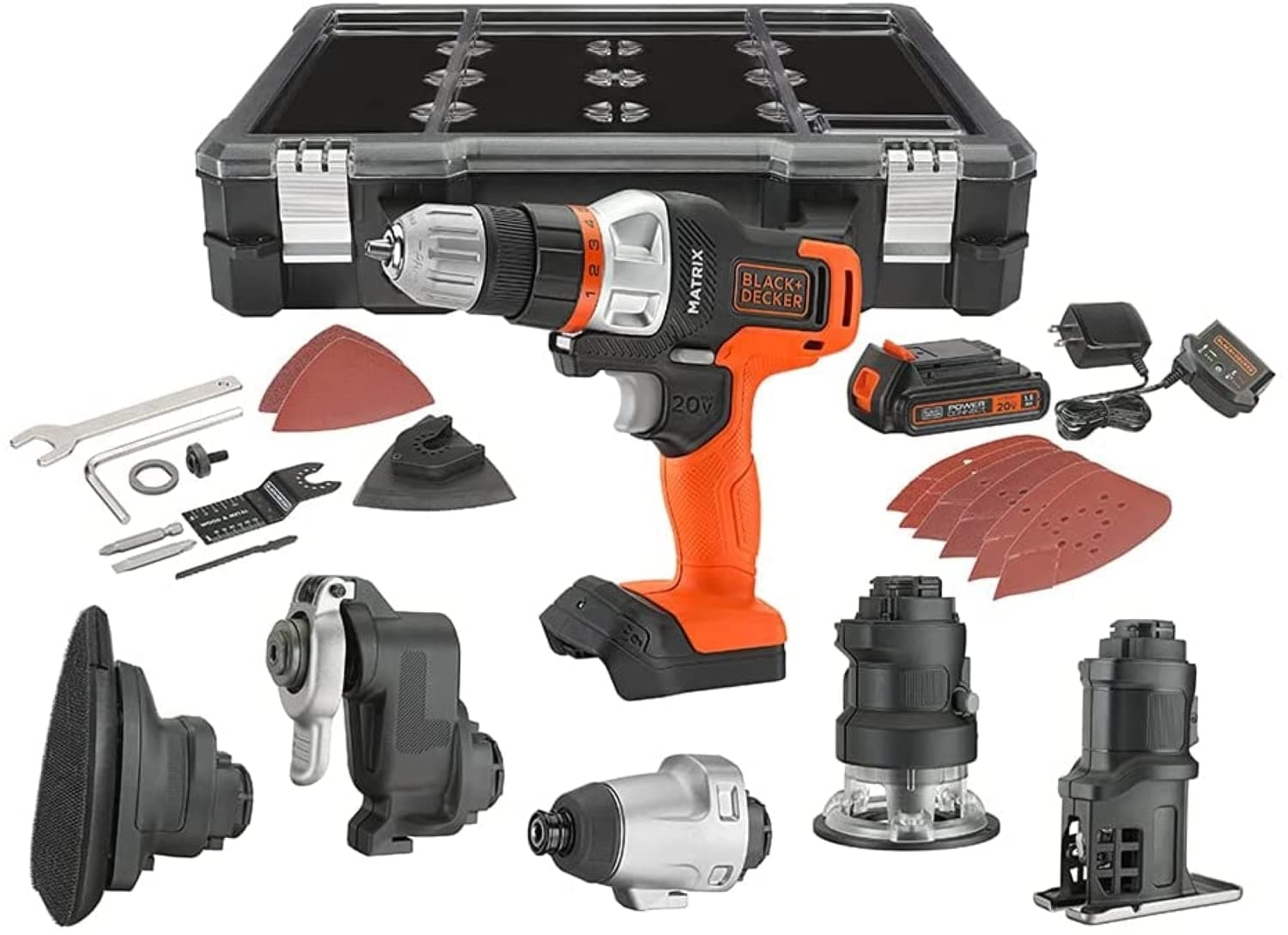 20V MAX MATRIX Drill, Power Tool Combo Kit, 6-Tool Set, Cordless Tool Set (BDCDMT1206KITC)