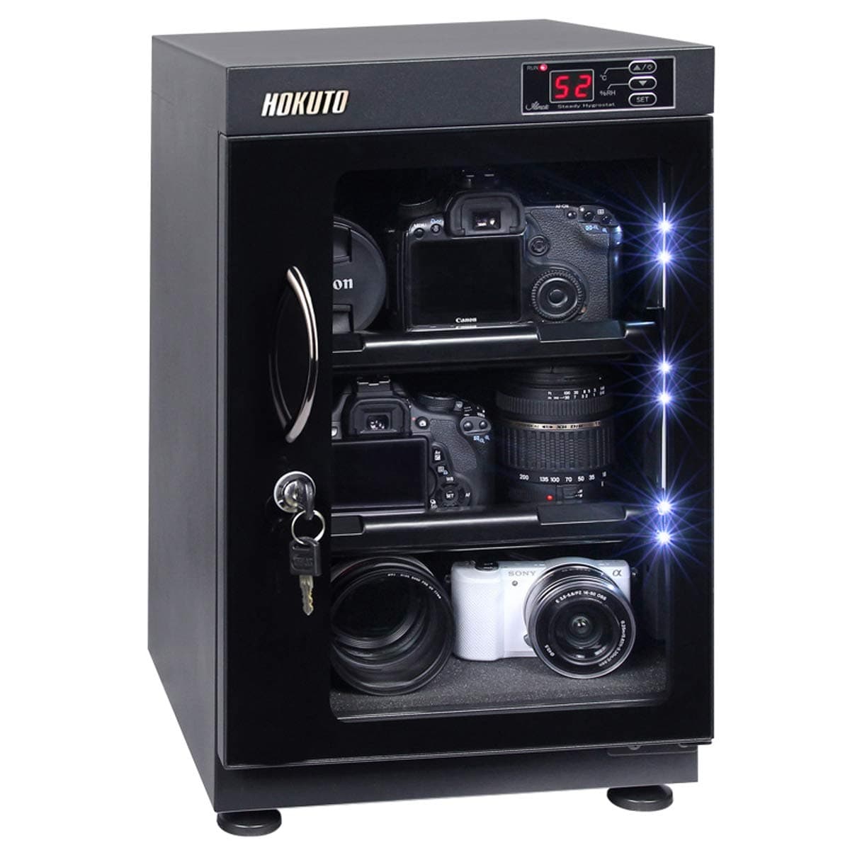 38L electronic automatic digital control dry box cabinet(moisture-proof box) storage for DSLR camera lens, Built-in LED light storage easy,Promise 5 Years Warranty;UL certified