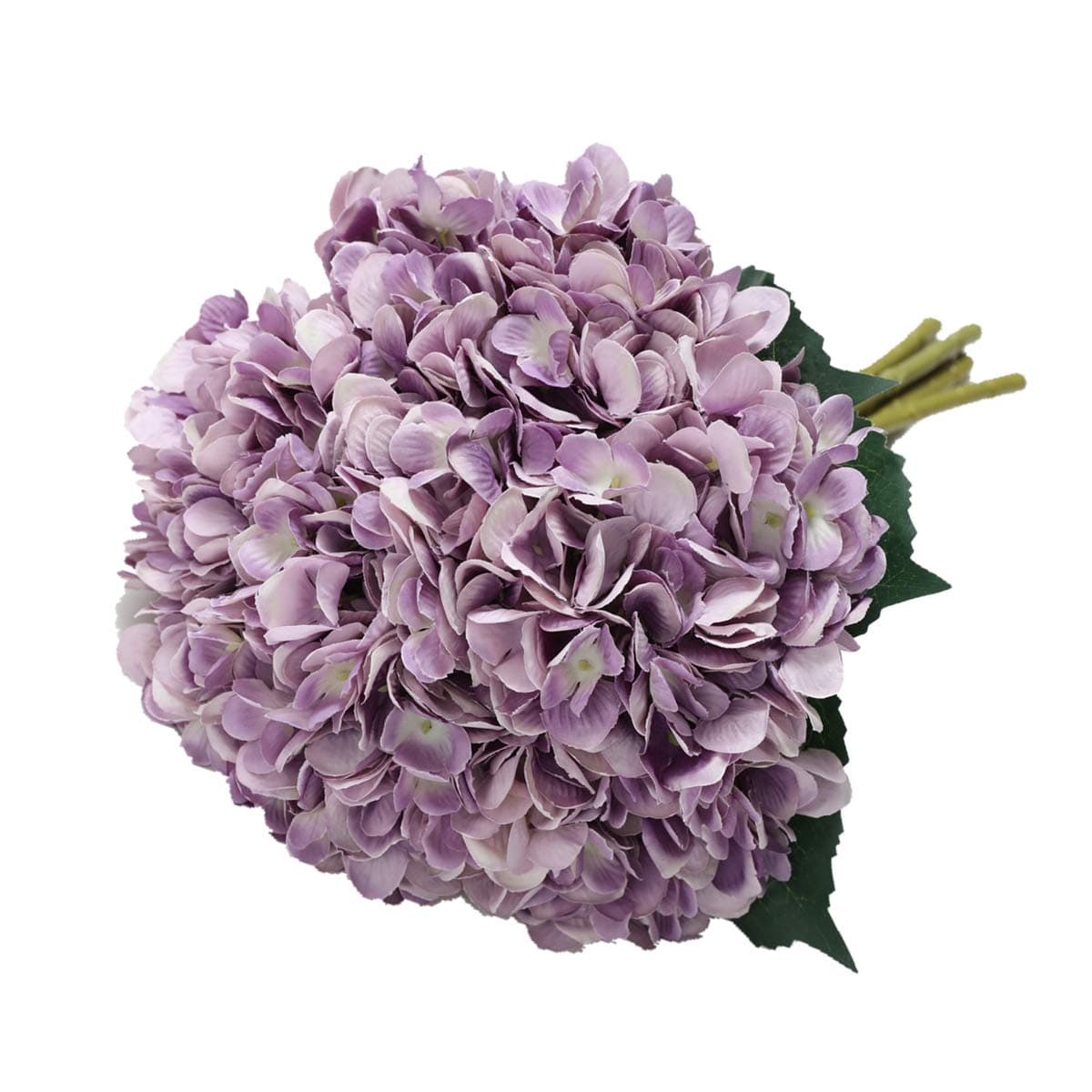 Tifuly Artificial Hydrangea Flowers, 5 PCS Realistic Single Long Stem Silk 6.6 Inch Flower Head Hydrangea Bouquets for Wedding, Home, Hotel, Party Decoration, Floral Arrangement (Purple)