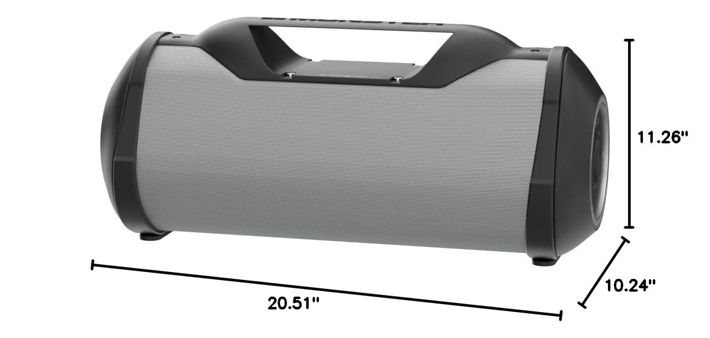 Superstar Monster Blaster High Performance Boom Box-Portable Bluetooth Wireless Indoor and Outdoor, Silver