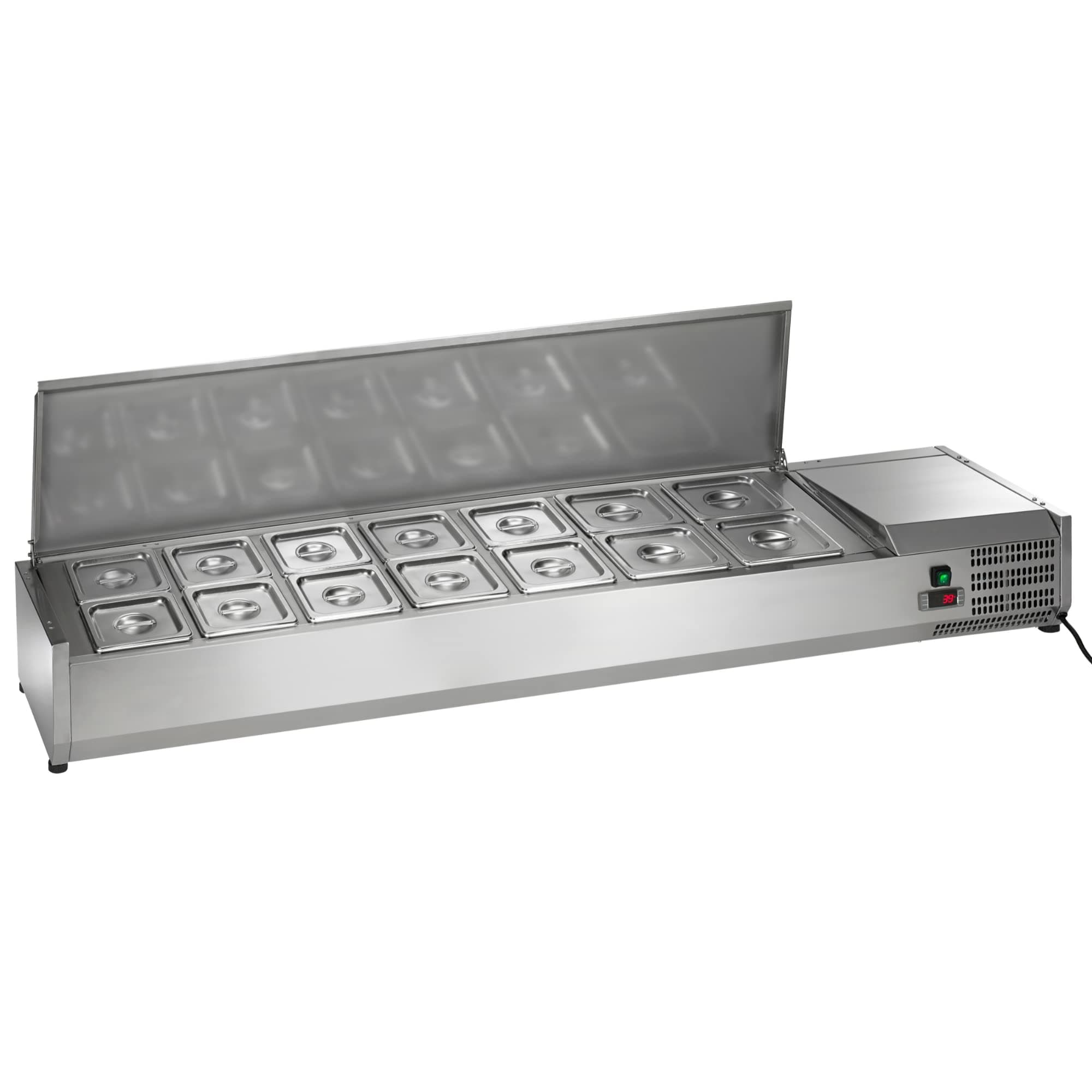 ACP63 63-Inch Countertop Refrigerated Sandwich/Salad Condiment Prep Table Station, Stainless Steel, 115v