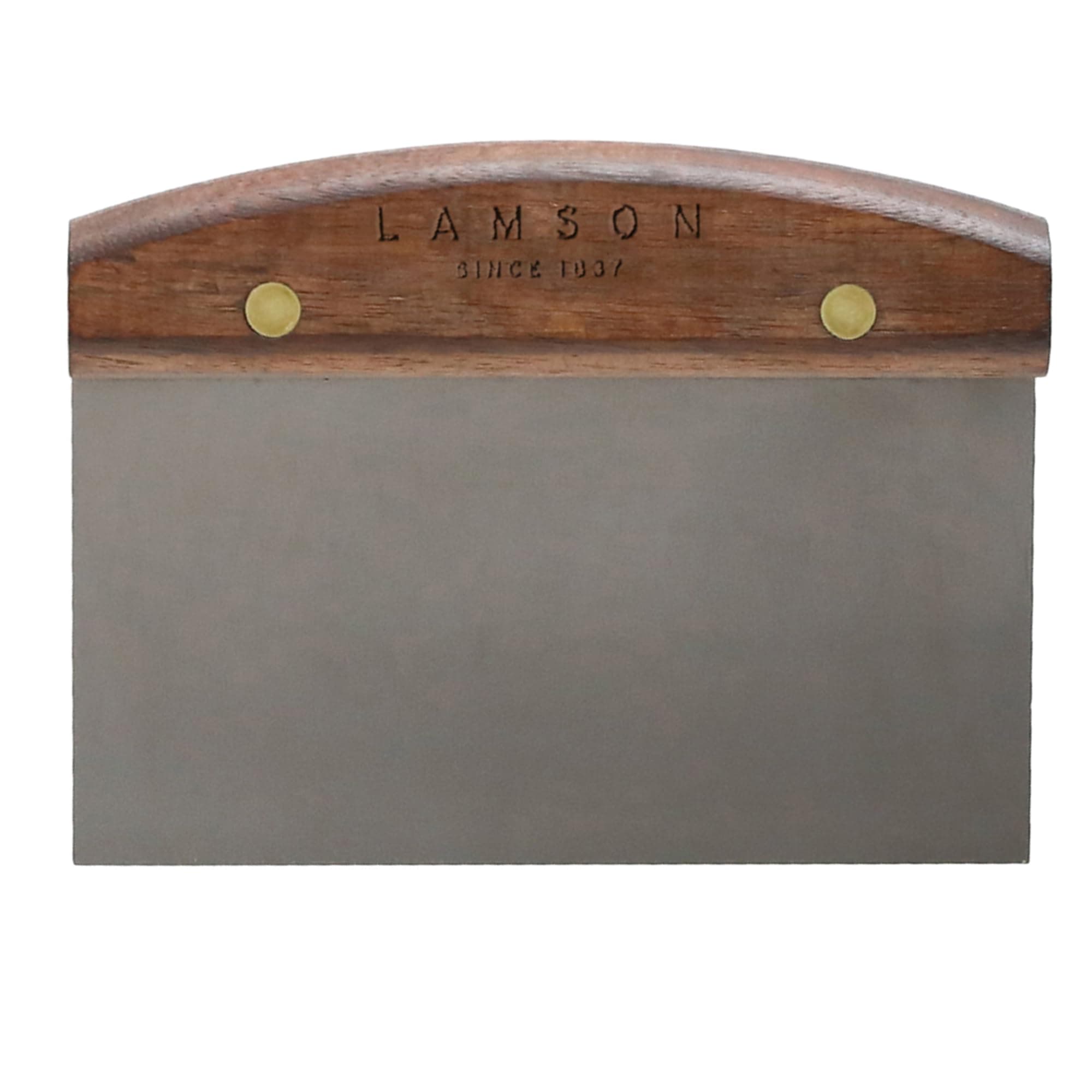 Lamson Kitchen Utensils - 3" x 6" Bench Scraper, High-Carbon Stainless Steel Dough Scraper, Ergonomic Riveted Walnut Handle, Handcrafted, Full-Tang Design, Built to Last
