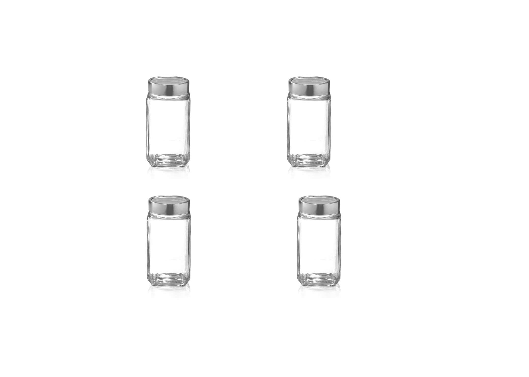 Glass Jar - 800 ml, 4 Pieces, Clear