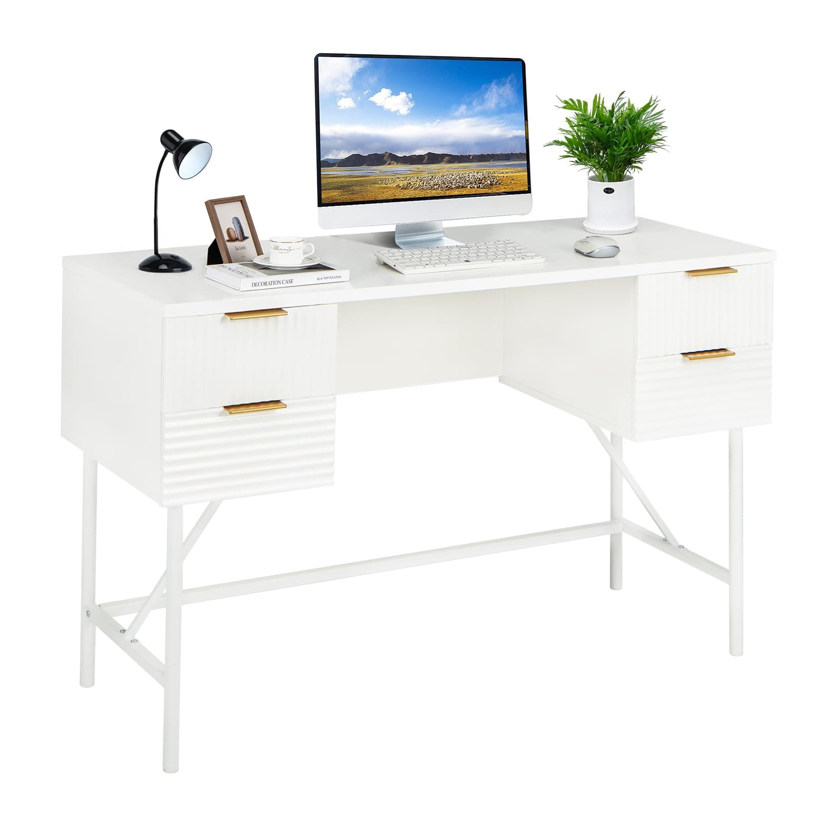 Computer Desk with 4 Drawers