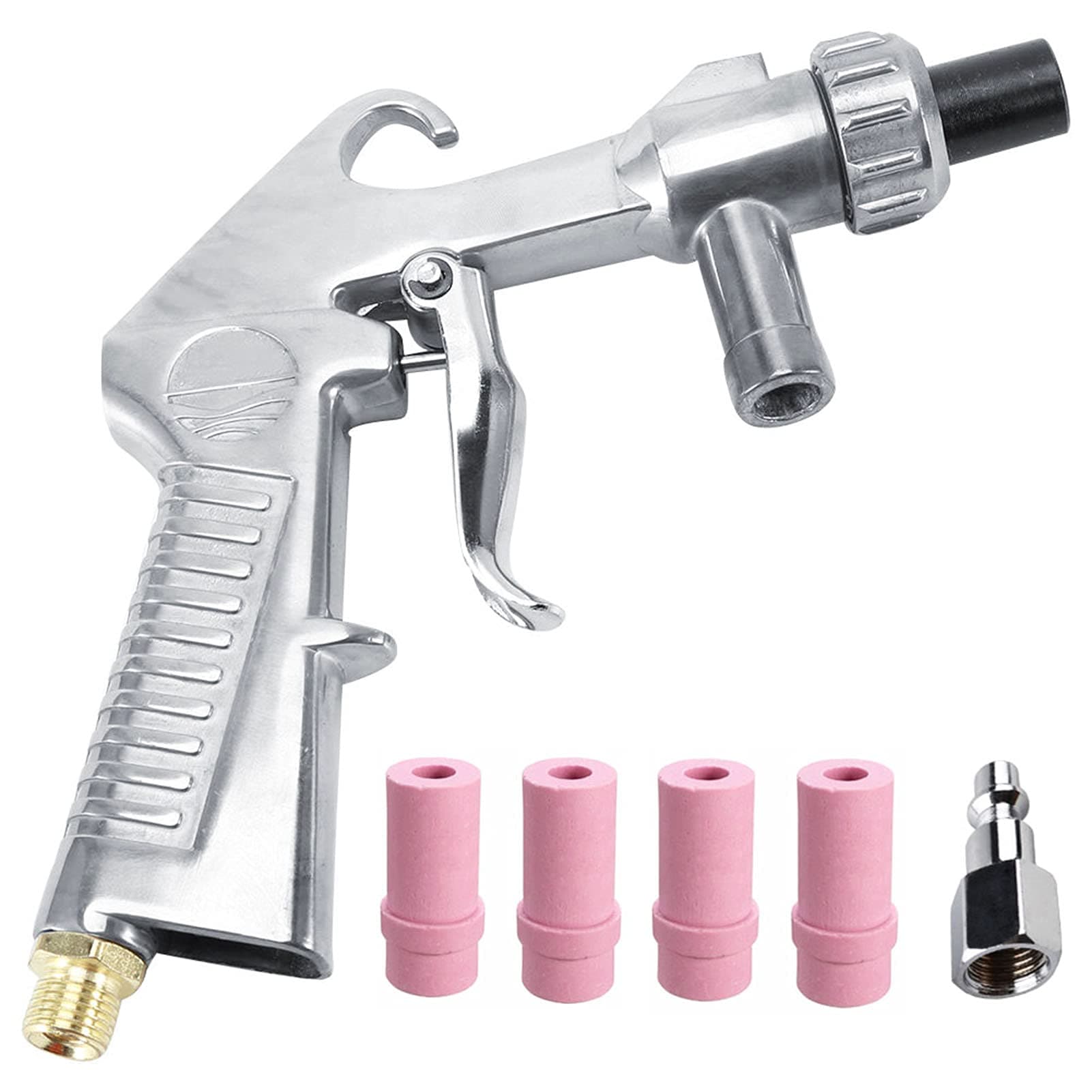 Sandblaster Kit Abrasive Sand Blasting Gun Rust Remove with Air Quick Adapter for Sandblast Cabinets