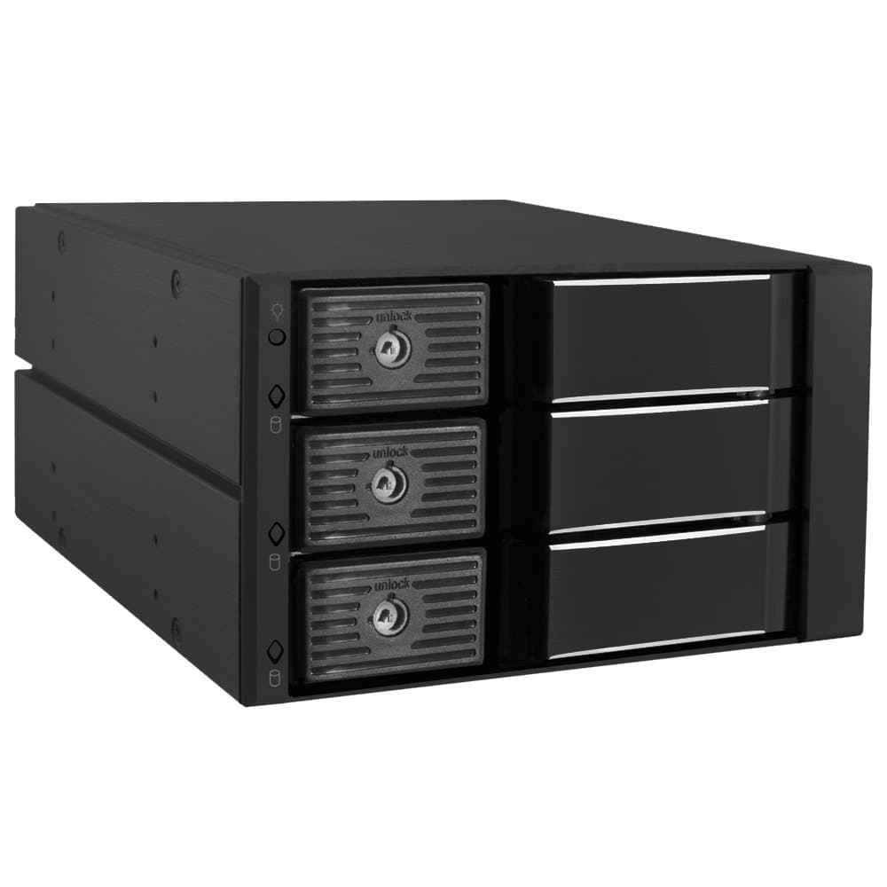 Kingwin Hard Drive Enclosure for Computer PC Case Internal 3 Bay Hot Swap for 3.5” HDD SSD, SATA Backplane Aluminum Trayless Mobile Rack, Support SATA I/II/III & SAS I/II 6 Gbps Performance