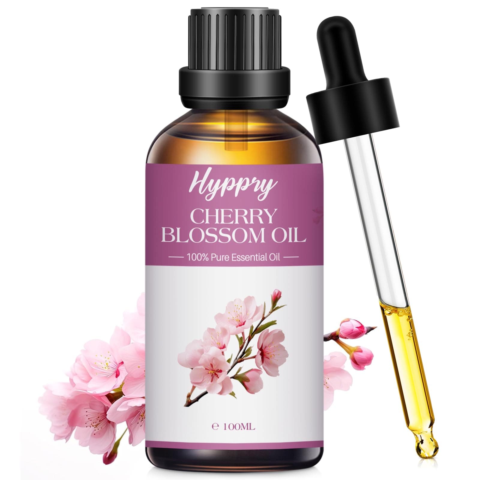 100ml Cherry Blossom Essential Oils, Natural Flroal Essential Oils for Diffuser for Home, Humidifier, Aromatherapy, Relax, Sleep, Skin Care, Perfume & Candle Making