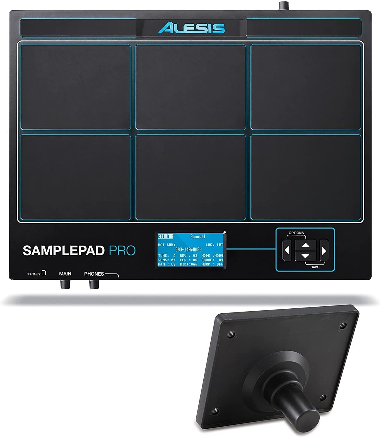 Sample Pad Pro + Module Mount - Percussion and Sample-Triggering Instrument With Dual Zone Rubber Pads and Mounting Plate for Any Drum Hardware