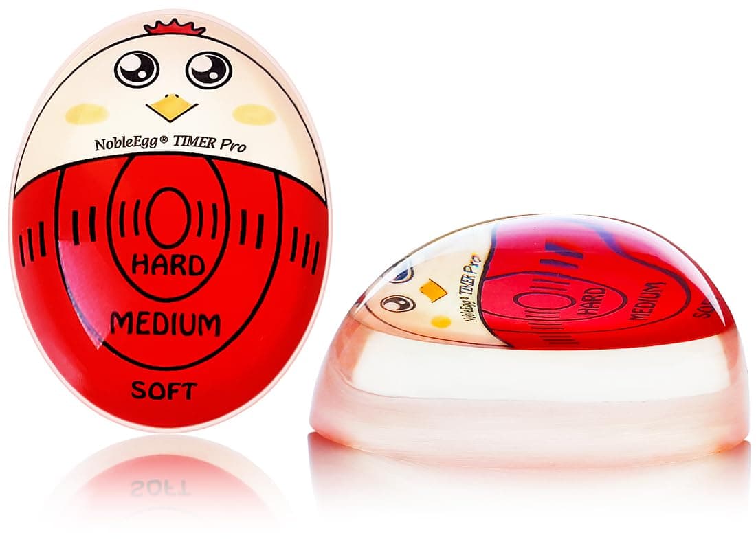 NobleEgg Egg Timer Pro | Soft Hard Boiled Egg Timer That Changes Color When Done | No BPA, Certified (2-Pack)