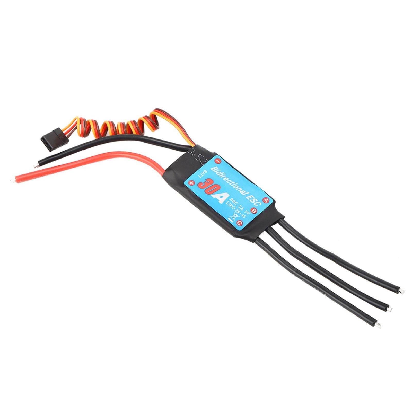 Bidirectional 30A Brushless Electronic Speed Controller 1 to 1 Power Output for RC Boats Ships and Cars (Two Way ESC)