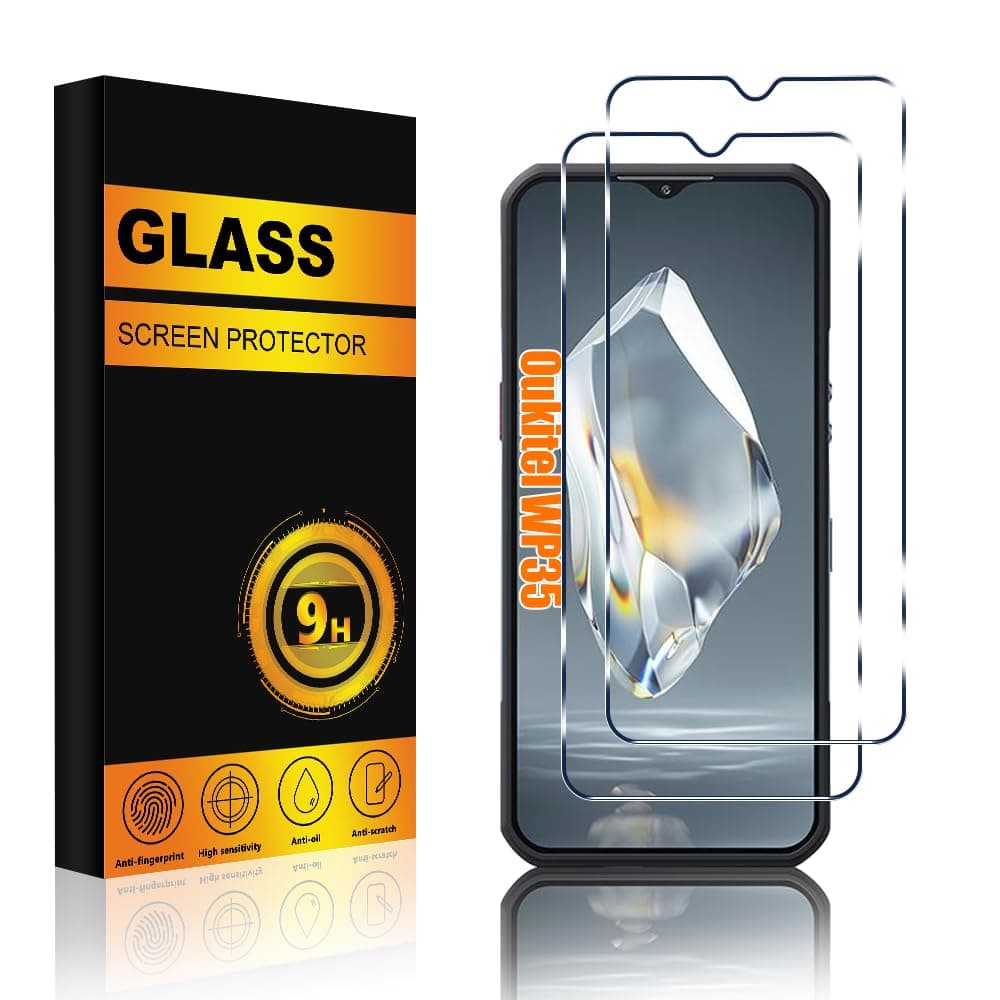 2 PACK for Oukitel WP35 6.6 Inch Screen Protector Tempered Glass with 9H Hardness Anti-Scratch Bubble Free Easy Installation Case Friendly