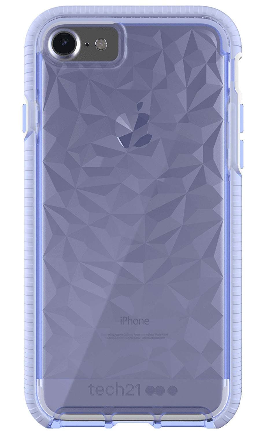 Evo Gem Drop Proof Protective Case for iPhone SE 2022 & iPhone 8 - Ultra Thin Clear Back, Anti-Scratch - Lilac - Bulk Packaging