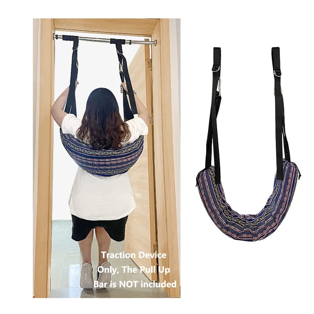 Spinal Decompression Devices Back Traction Stretcher Spine Decompression Machine Lumbar Traction Device for Lower Back Pain Relief Back Stretching Device Door Traction Pillow