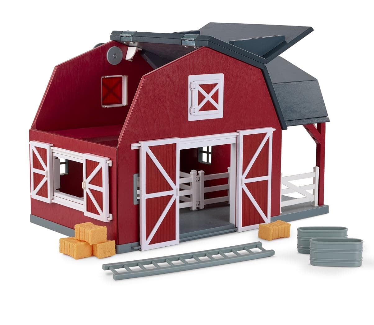 20 Pieces Wooden Animal Barn Toy Set – Farm Animals & Play Fence – Pretend Play for Toddlers & 3+ Years – Educational Toys – Farmhouse Playset with Cute Animal Figures