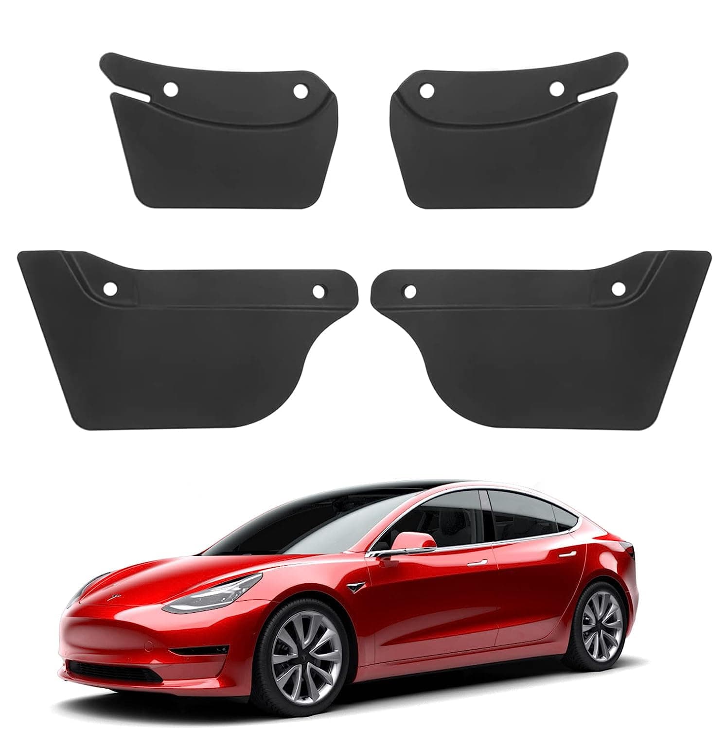 Moonmen Mud Flaps Kit Compatible with Tesla Model 3 2023 2022 2021 2020 Splash Guards Fender Model 3 Accessories Front and Rear Set 4Pcs (Model 3)
