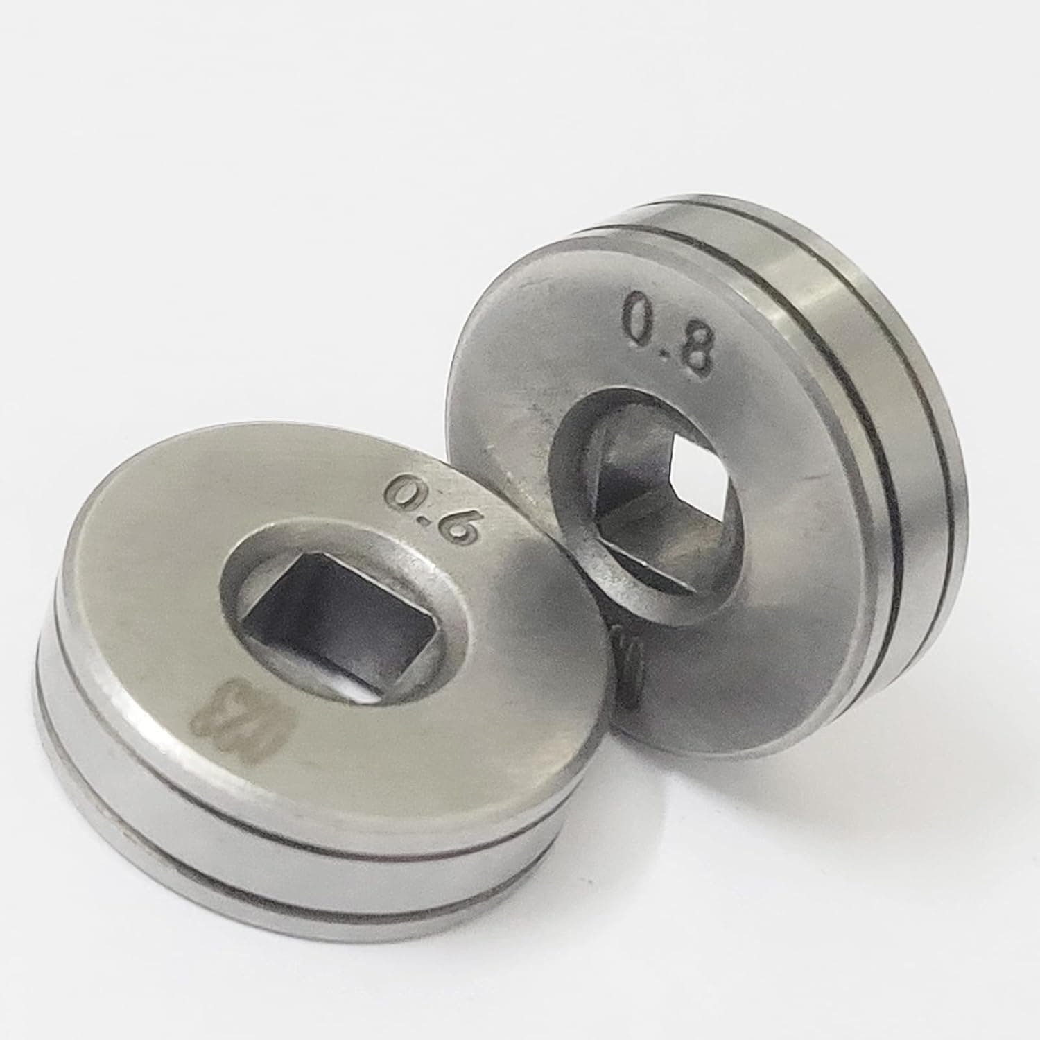 Young Wolf 2X Wire Feed Drive Rollers Roll Wheels 25mm Diameter Knurled Groove Fit for SSJ16 Wire Feeder MIG MAG Welders Equipment Parts (0.6mm/0.8mm)