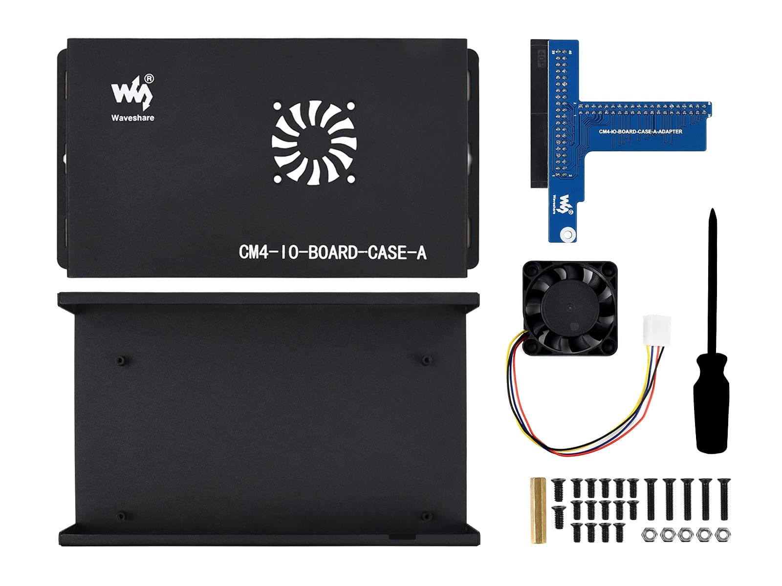 Waveshare Metal Box (A) Designed for Official Raspberry Pi Compute Module 4 IO Board Comes with Cooling Fan Mini Computer Chassis Robust and Dust-Proof Nice Looking