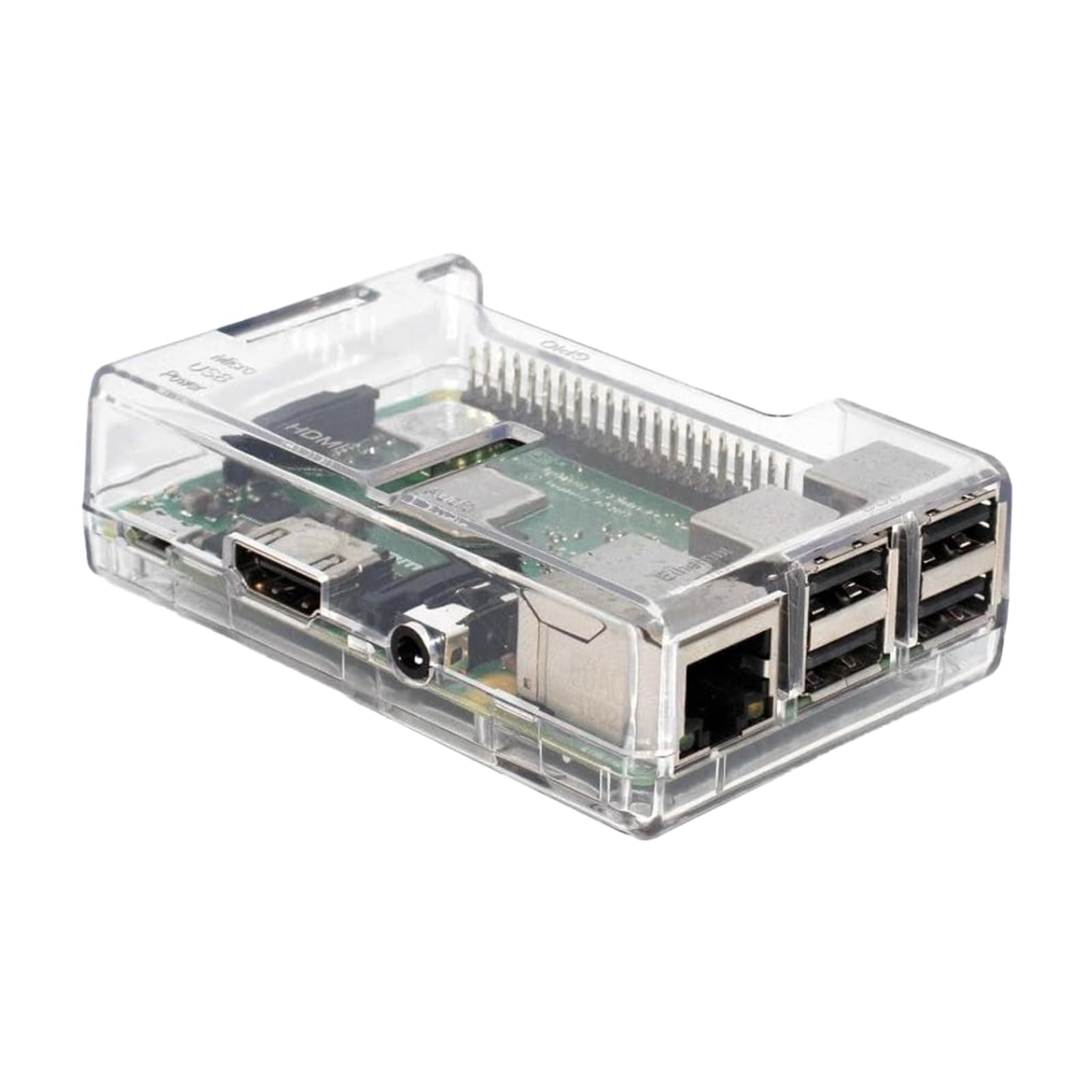 sb components Raspberry Pi 3 Model B+ Transparent Case - Access to All Ports
