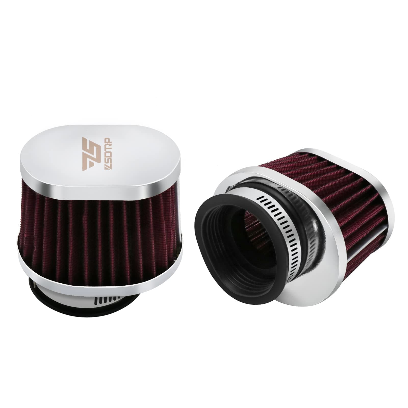 2PCS Motorcycle Air Filter Universal 55MM Replacement Engine Filter Dirt Bike High Performance Air Filters Fit Motocross Carburetor Cleaner for Pit Bike Scooter Moped ATV