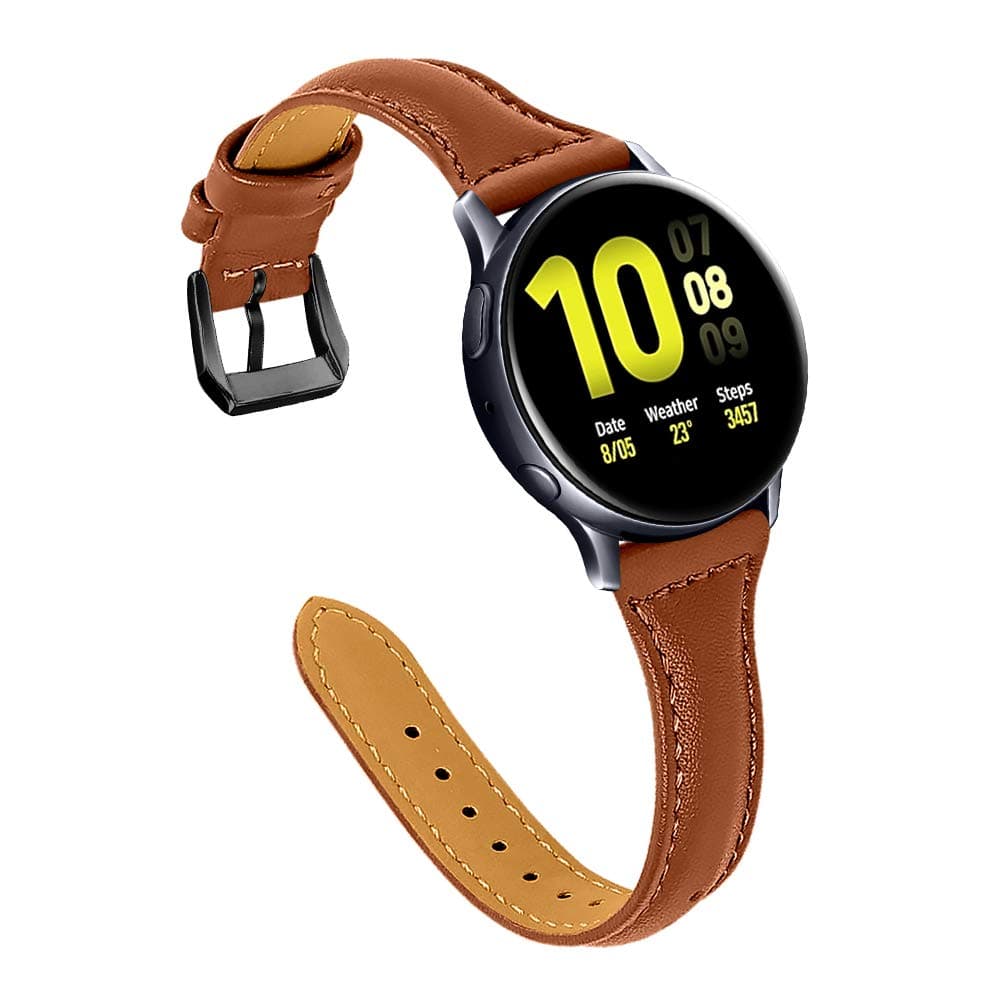 JOYOZY Leather Band Compatible with Samsung Active 2 Watch Bands 40mm 44mm/Galaxy Watch 7/6/5/4 40mm 44mm/Galaxy Watch 3 41mm, FE 40mm Slim Genuine Leather Strap with 20mm Quick Release Wristband