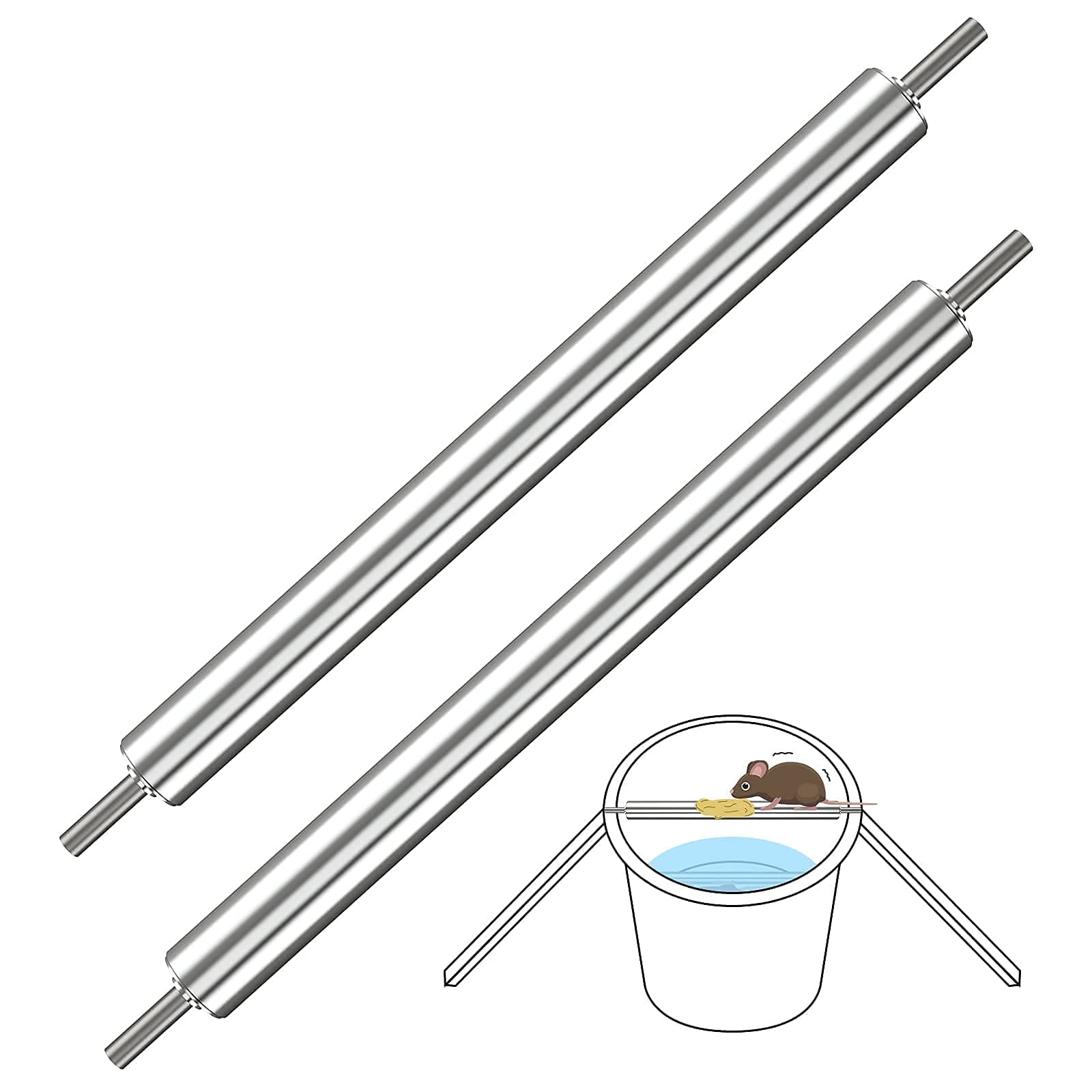 2 Pack Rolling Log Mouse Trap, Rat Traps for House, Mouse Trap Bucket, Auto Release Catch No See Kill Trap for Mice and Rats