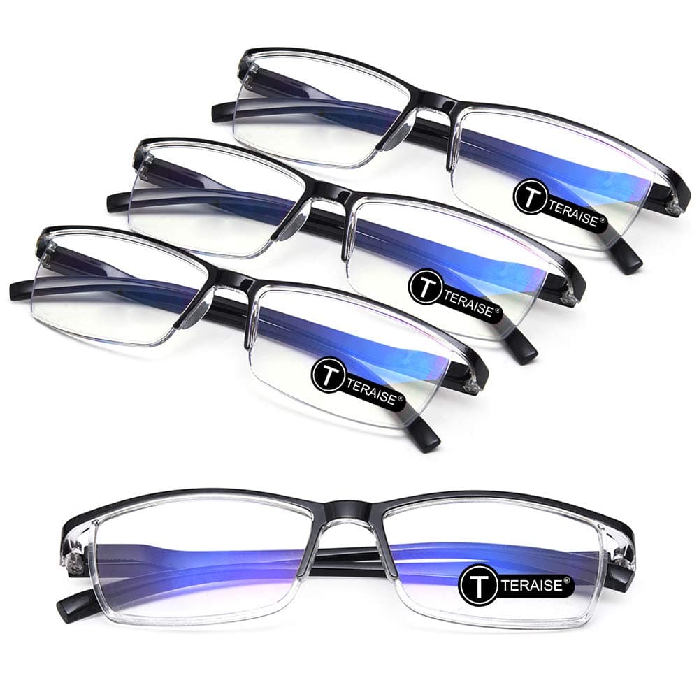 TERAISE Value Anti-Blue Light Reading Glasses,Lightweight Comfortable Reader Glasses for Men and Women,Sturdy Computer Reading Glasses Blue Light Blocking