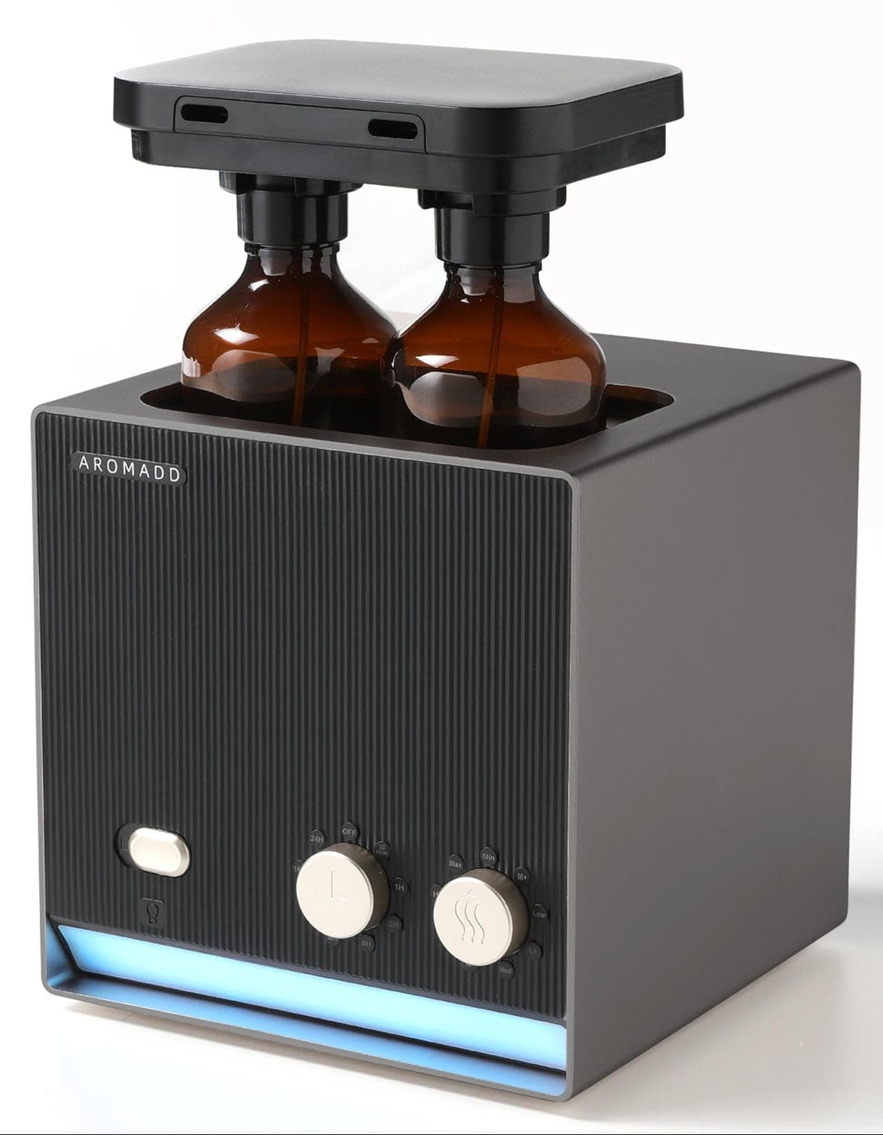 Smart Aroma Waterless Essential Oil Diffuser, Cold Air Tech Scent Air Machine for 2000 Sq Ft, 200ml Hotel Collection Diffuser for Home & Office (Black Titanium, Two Scents)