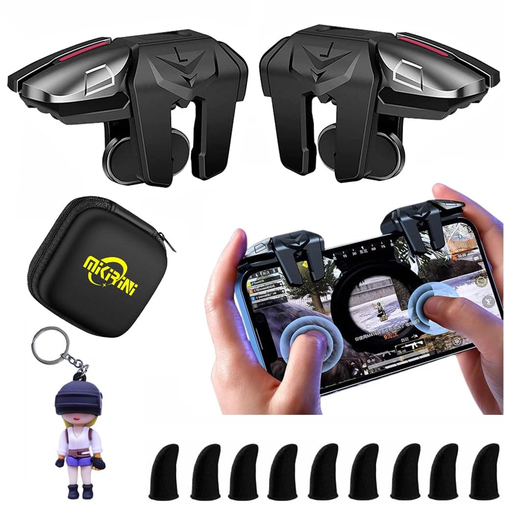 PUBG Mobile Triggers 13 in 1 Combo, 4 Gaming Triggers Mobile Phone Game Controller for PUBG/Knives Out/Call of Duty/Rules of Survival, Aim & Fire Trigger for iPhone & Android Phone (Boy) (Female Warrior)
